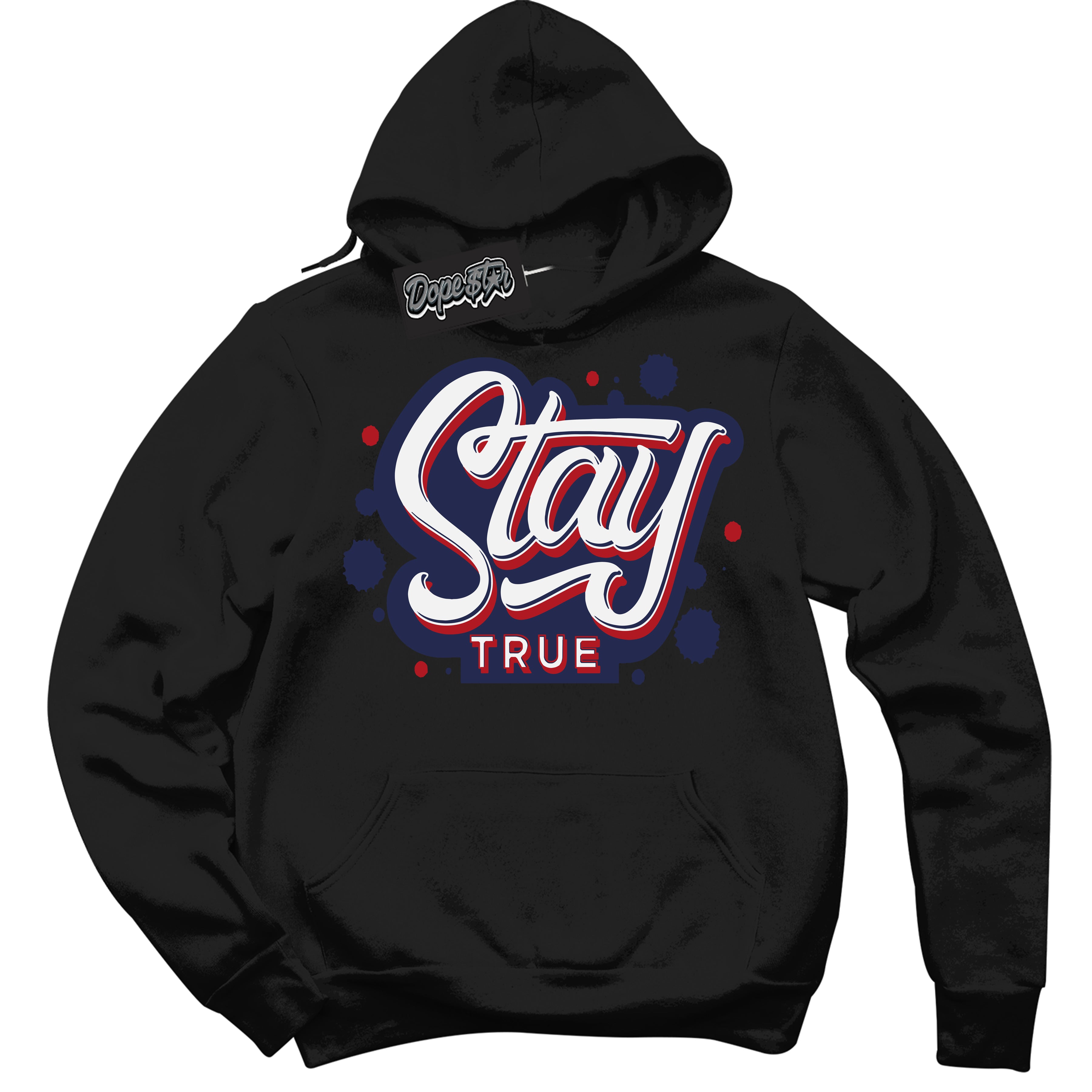 Cool Black Hoodie with “Stay True” design that Perfectly Matches Howard University 1s Jordans.