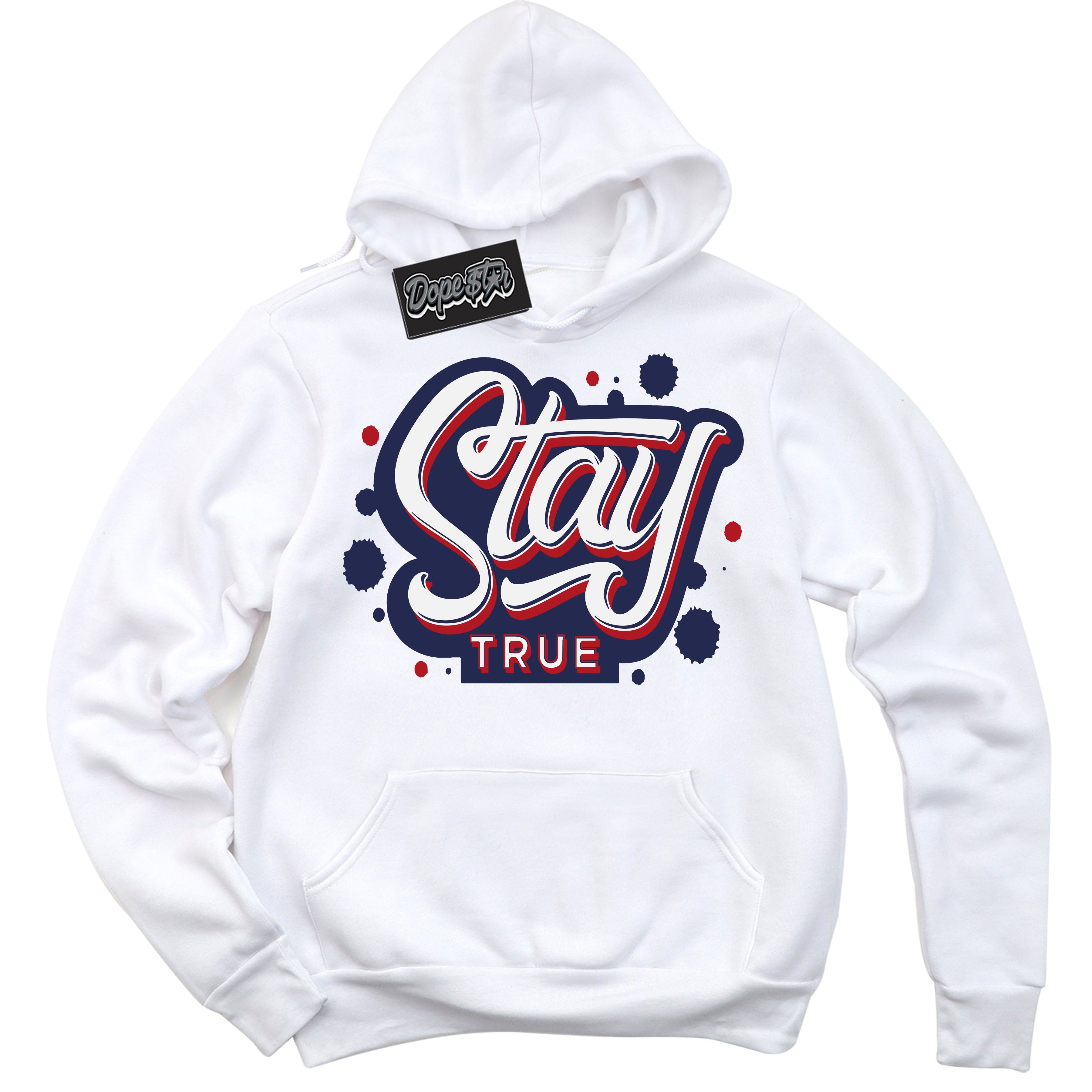 Cool White Hoodie with “Stay True” design that Perfectly Matches Howard University 1s Jordans.