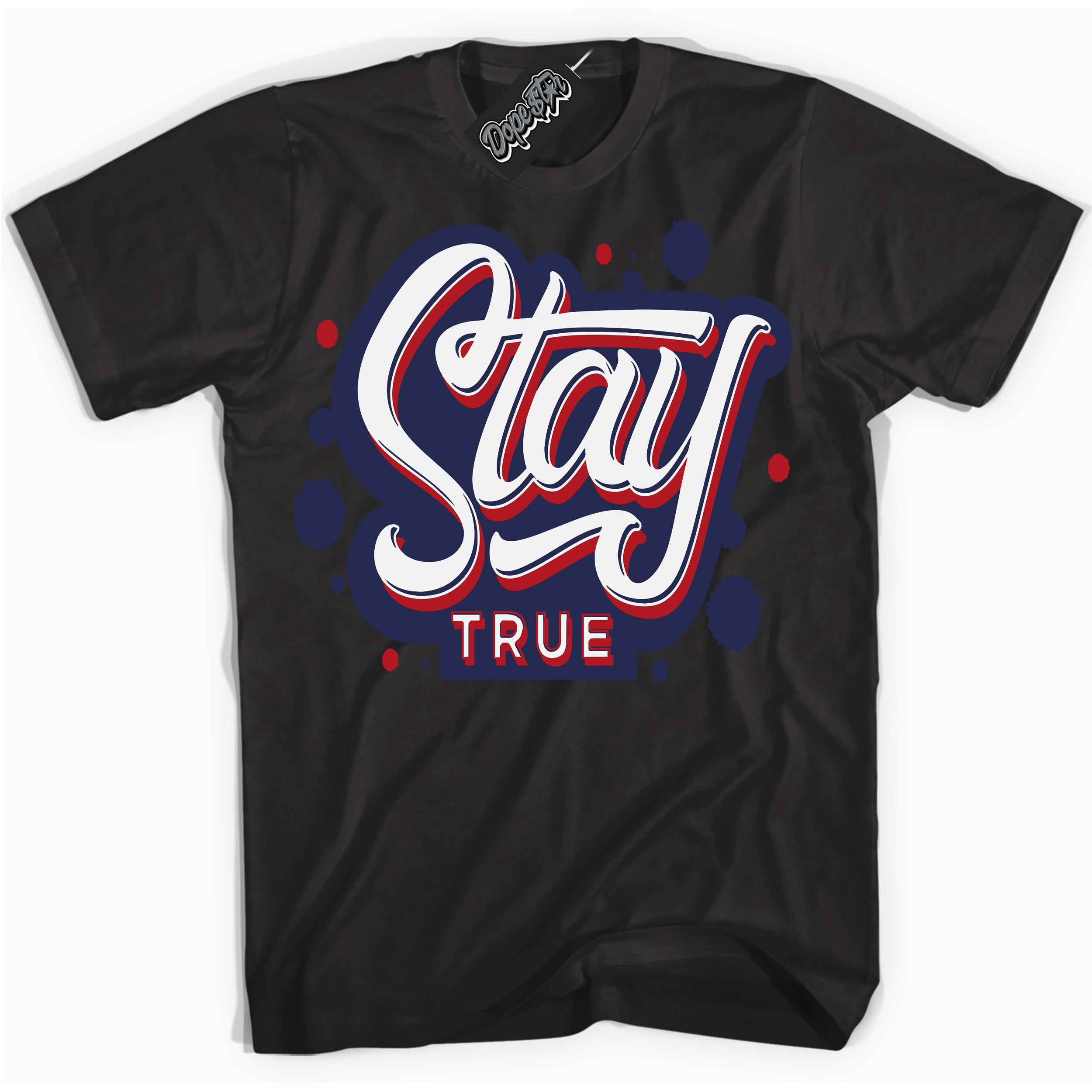 Cool Black Shirt with “Stay True” design that perfectly matches the Howard University 1s Jordans.