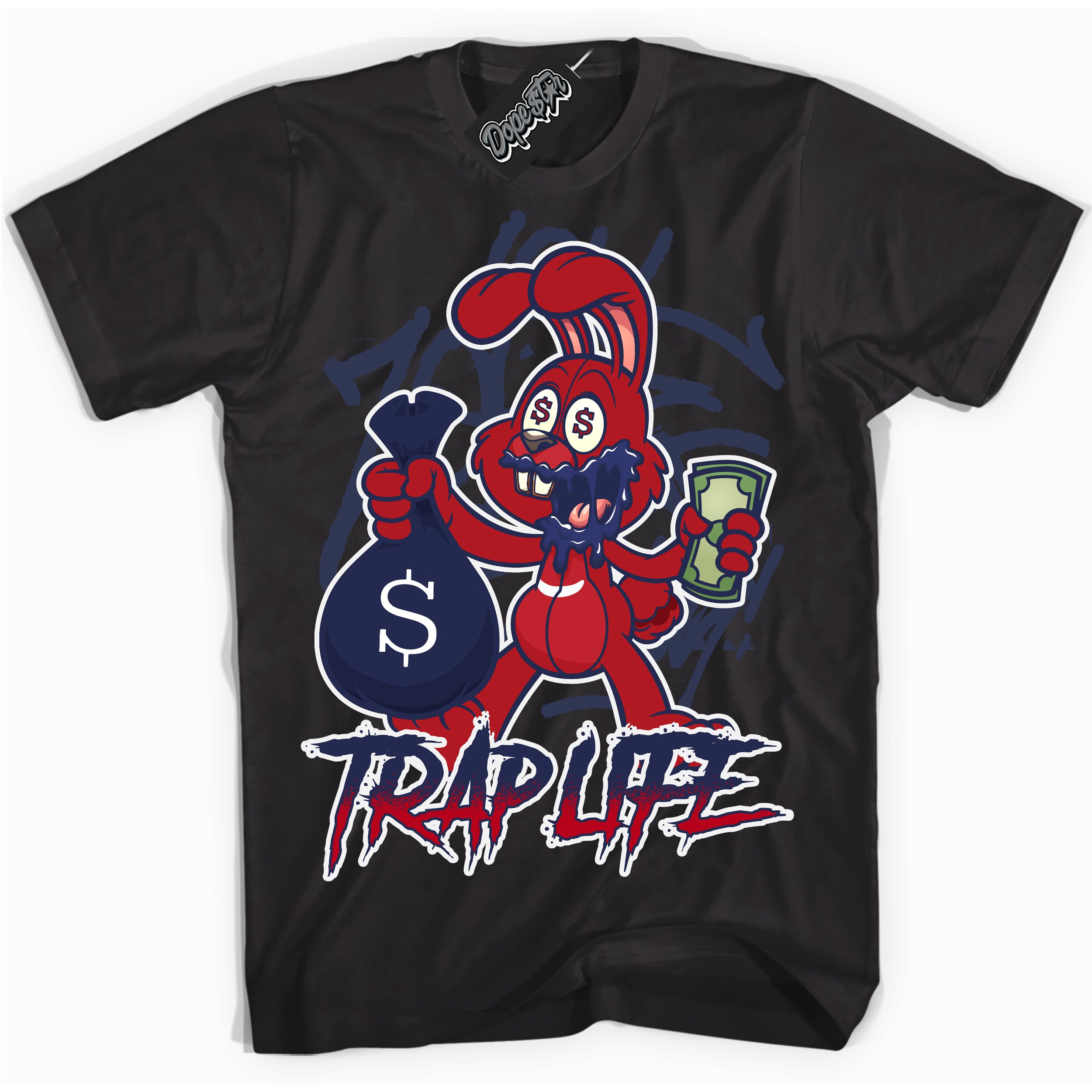 Cool Black Shirt with “Trap Rabbit” design that perfectly matches the Howard University 1s Jordans.