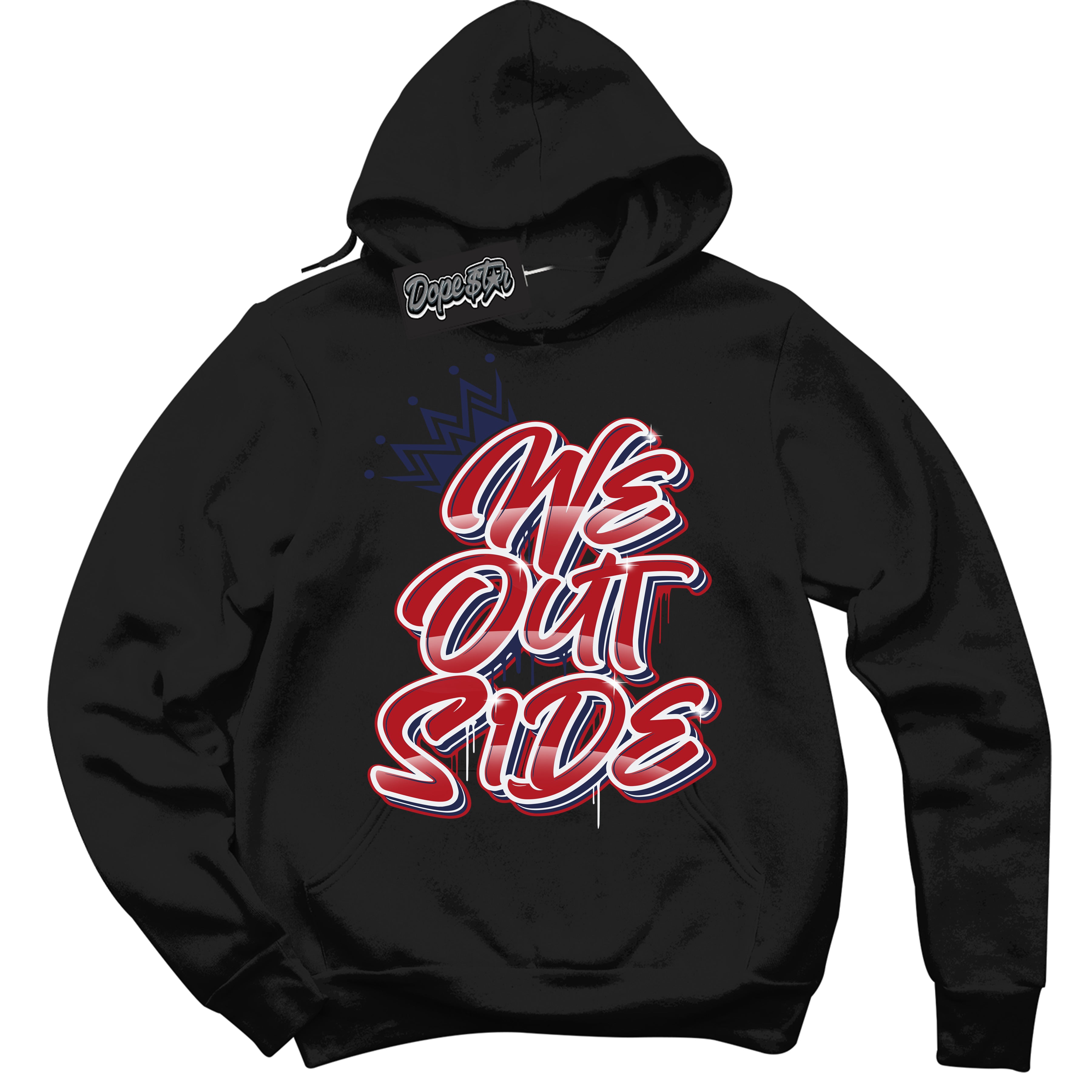 Cool Black Hoodie with “We Outside” design that Perfectly Matches Howard University 1s Jordans.