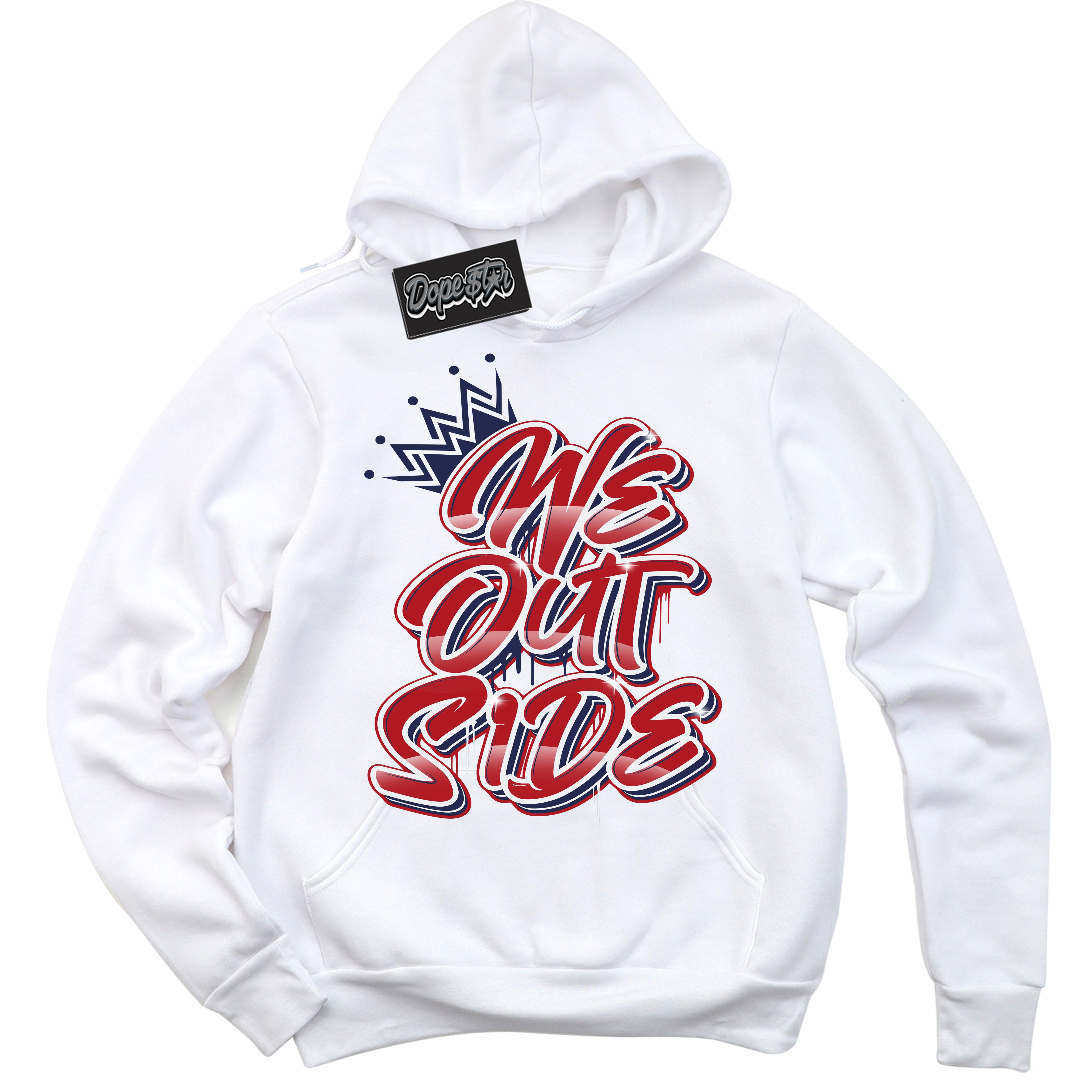 Cool White Hoodie with “We Outside” design that Perfectly Matches Howard University 1s Jordans.