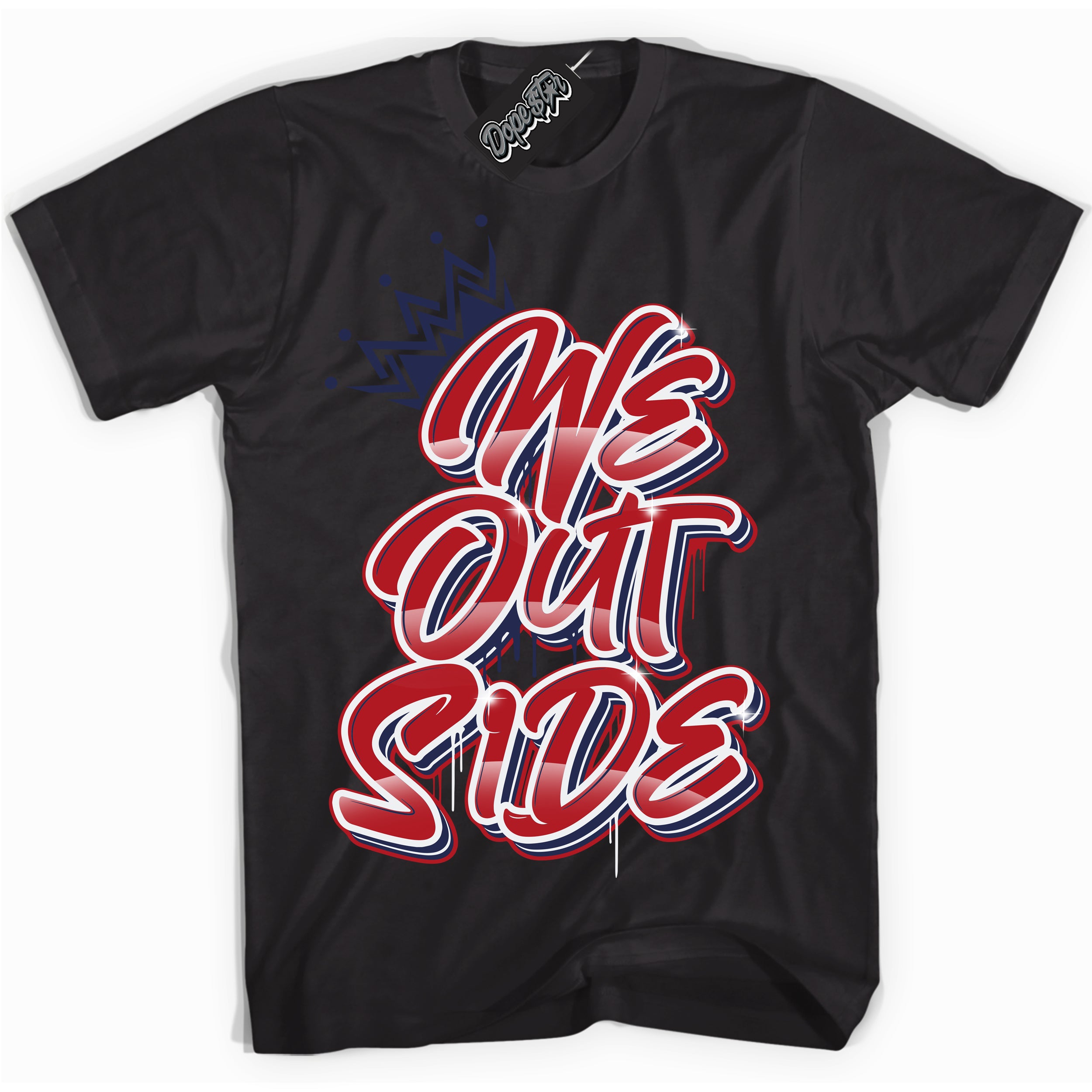 Cool Black Shirt with “We Outside” design that perfectly matches the Howard University 1s Jordans.