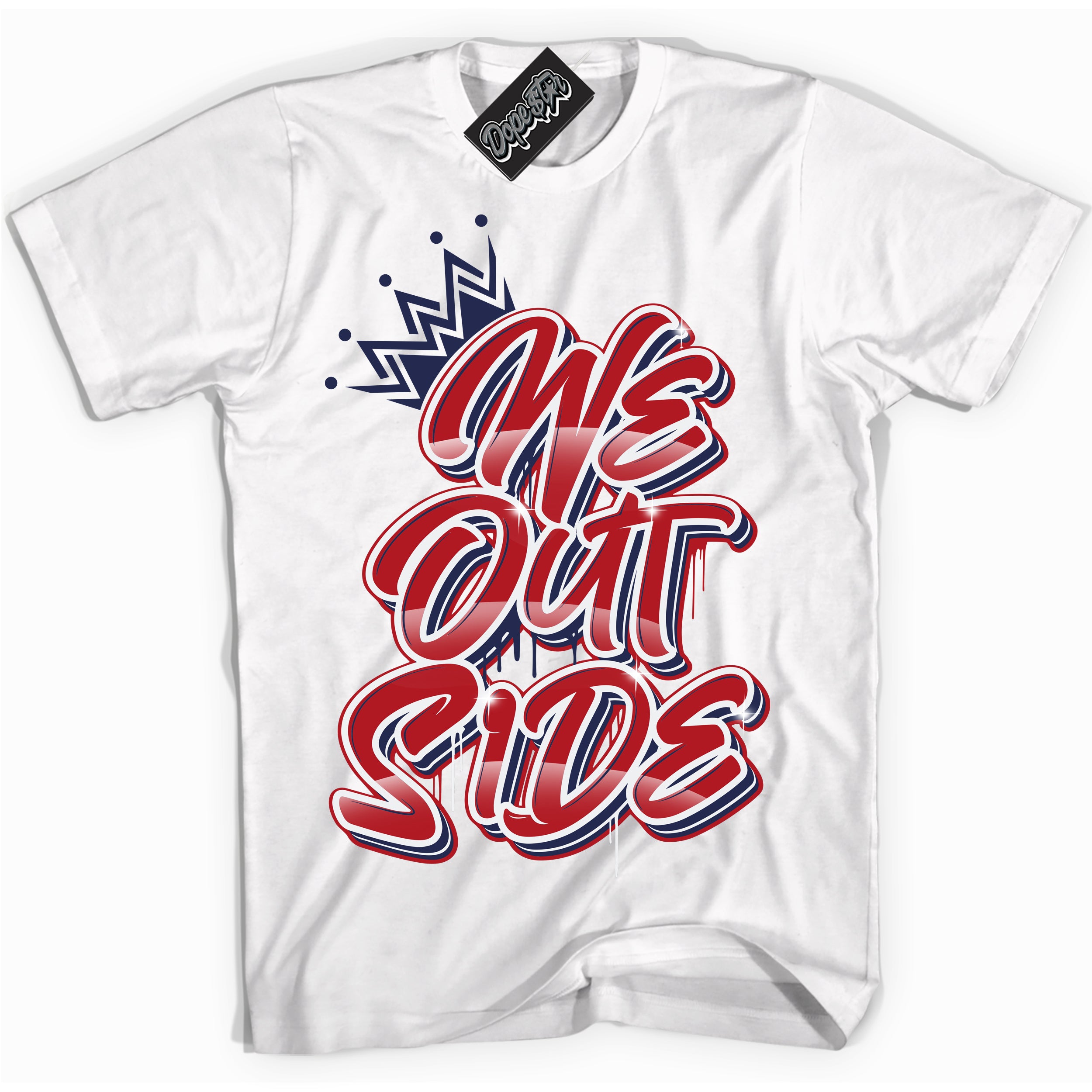 Cool White Shirt with “We Outside” design that perfectly matches the Howard University 1s Jordans.