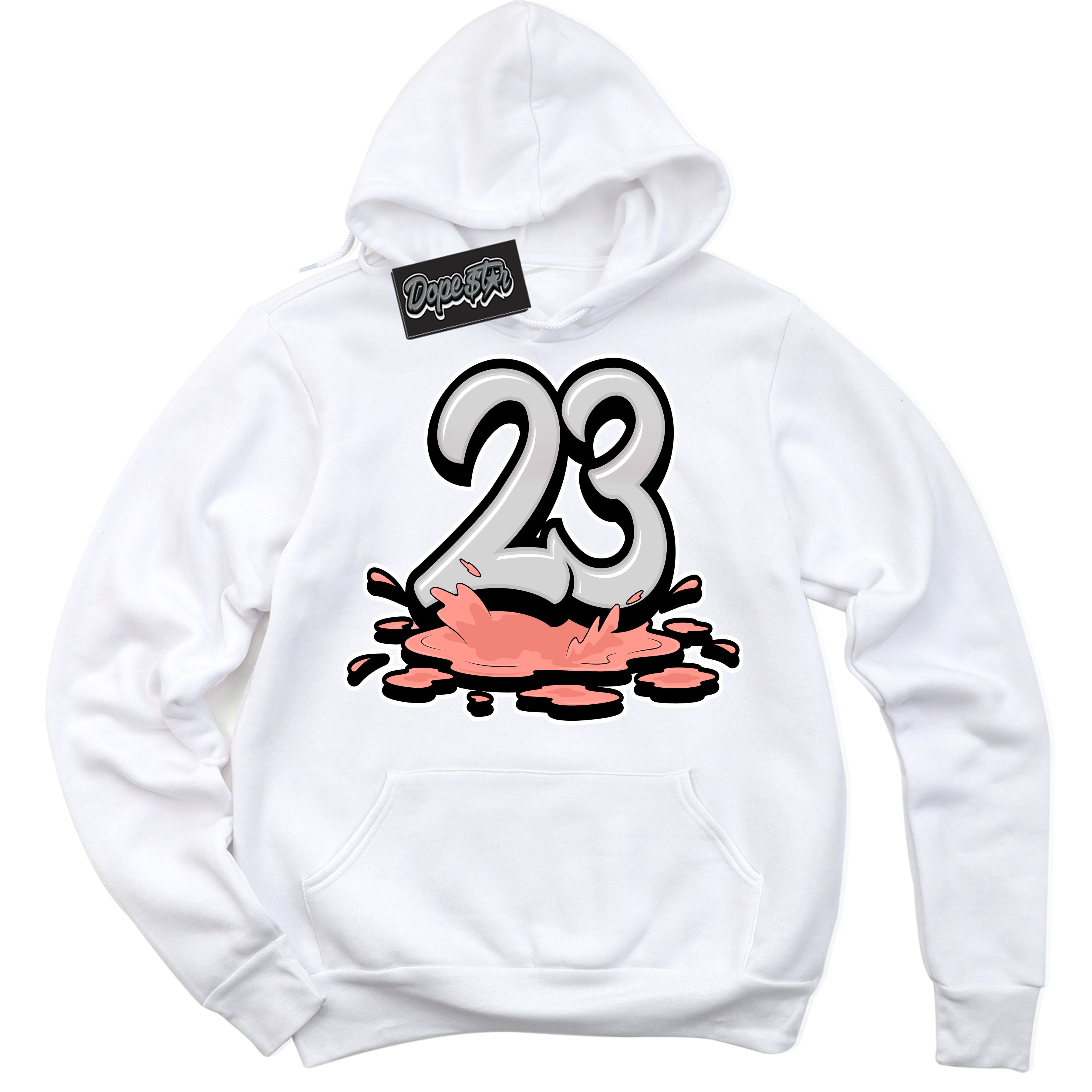 Cool White Hoodie with “23 Melting” design that Perfectly Matches Paris Saint-Germain 1s Jordans.