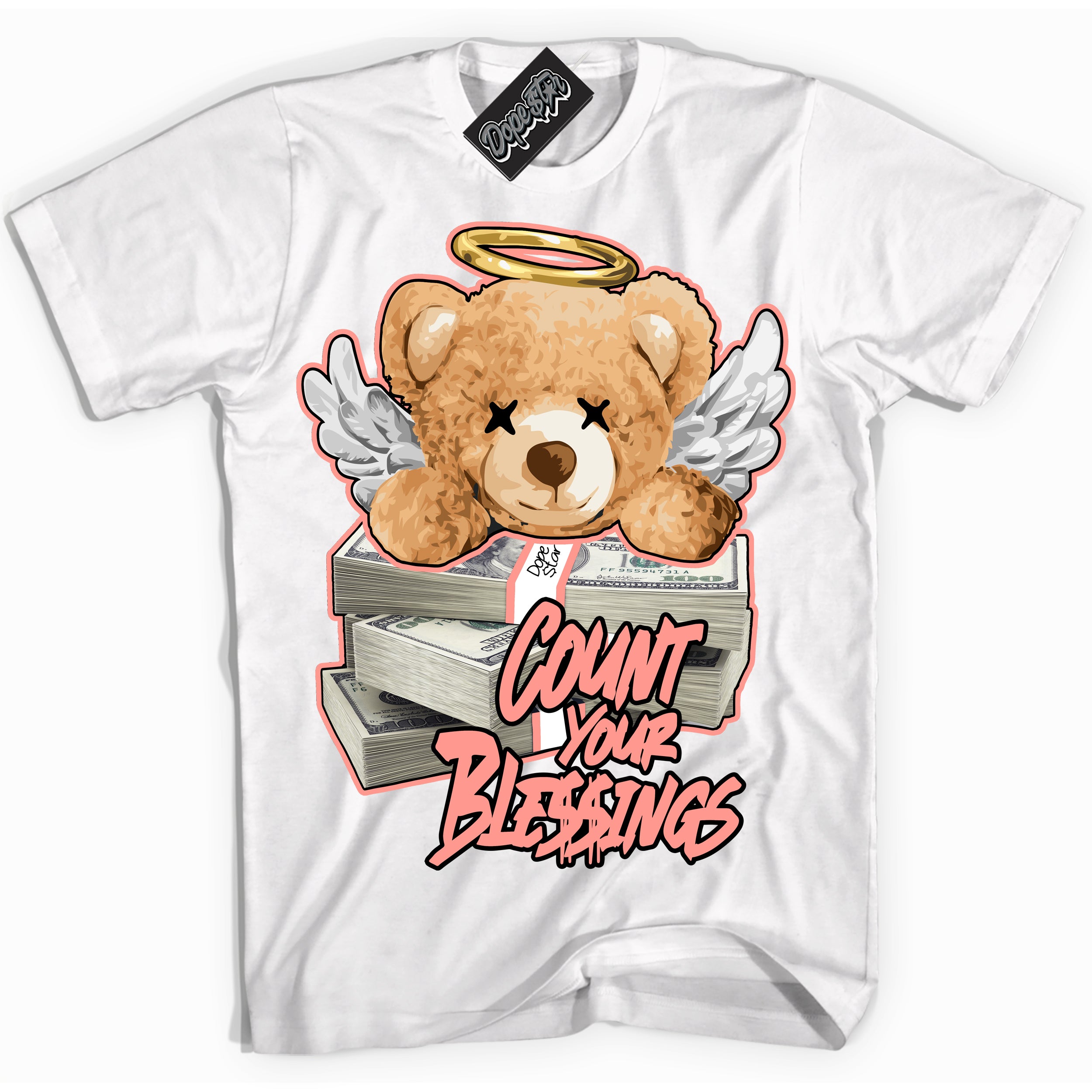 Cool White Shirt with “Count Your Blessings” design that perfectly matches the Paris Saint-Germain 1s Jordans.