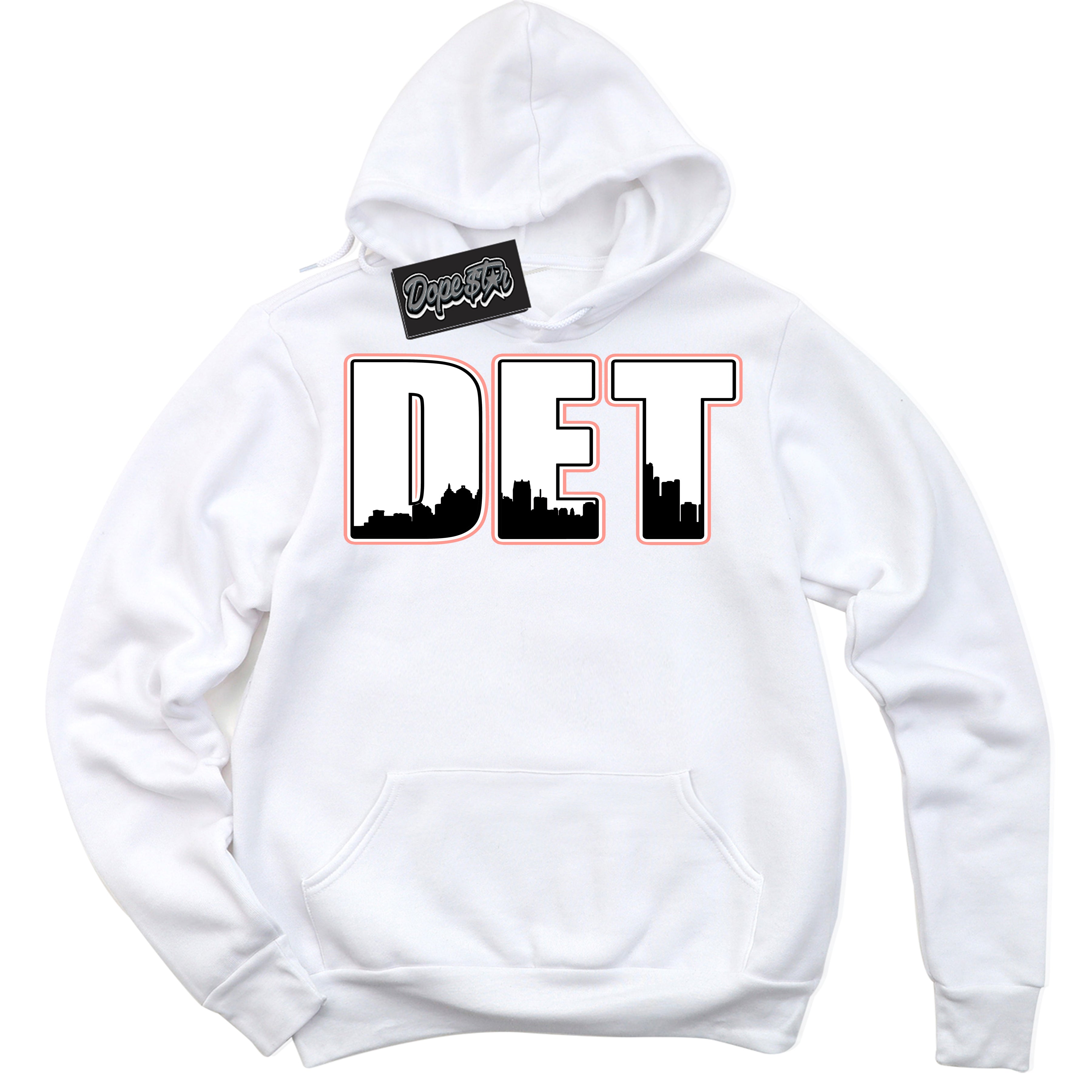 Cool White Hoodie with “Detroit” design that Perfectly Matches Paris Saint-Germain 1s Jordans.