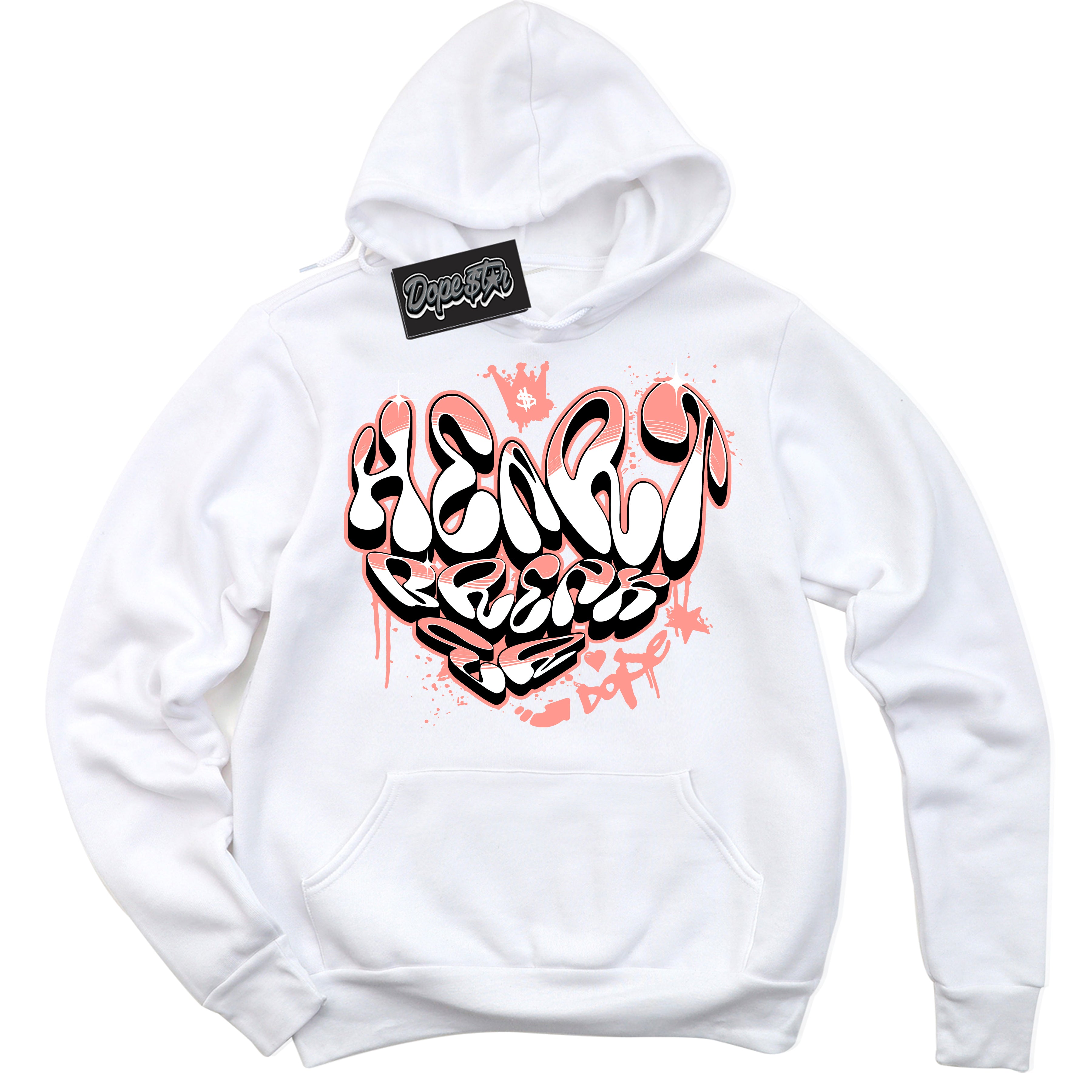 Cool White Hoodie with “Heartbreaker Graffiti” design that Perfectly Matches Paris Saint-Germain 1s Jordans.