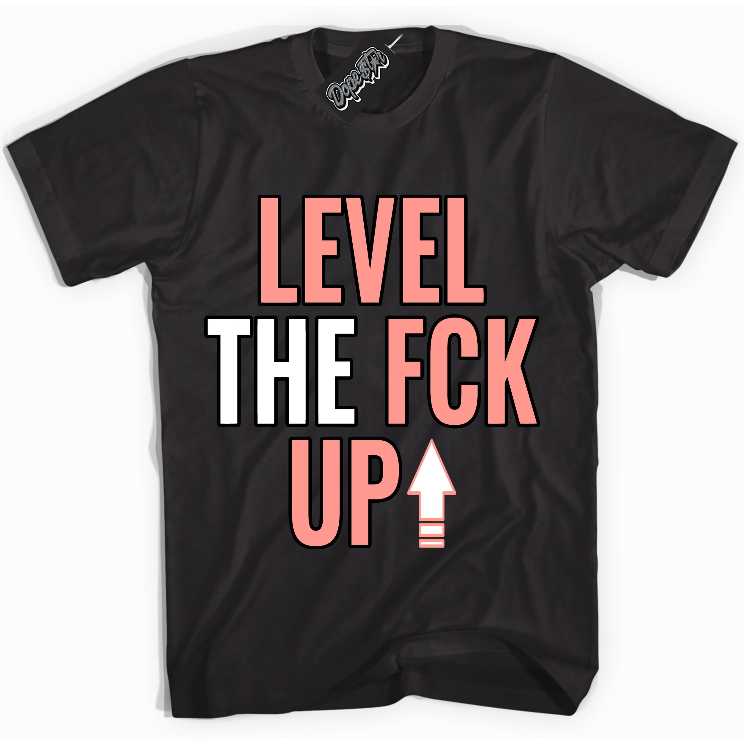 Cool Black Shirt with “Level The Fck Up” design that perfectly matches the Paris Saint-Germain 1s Jordans.