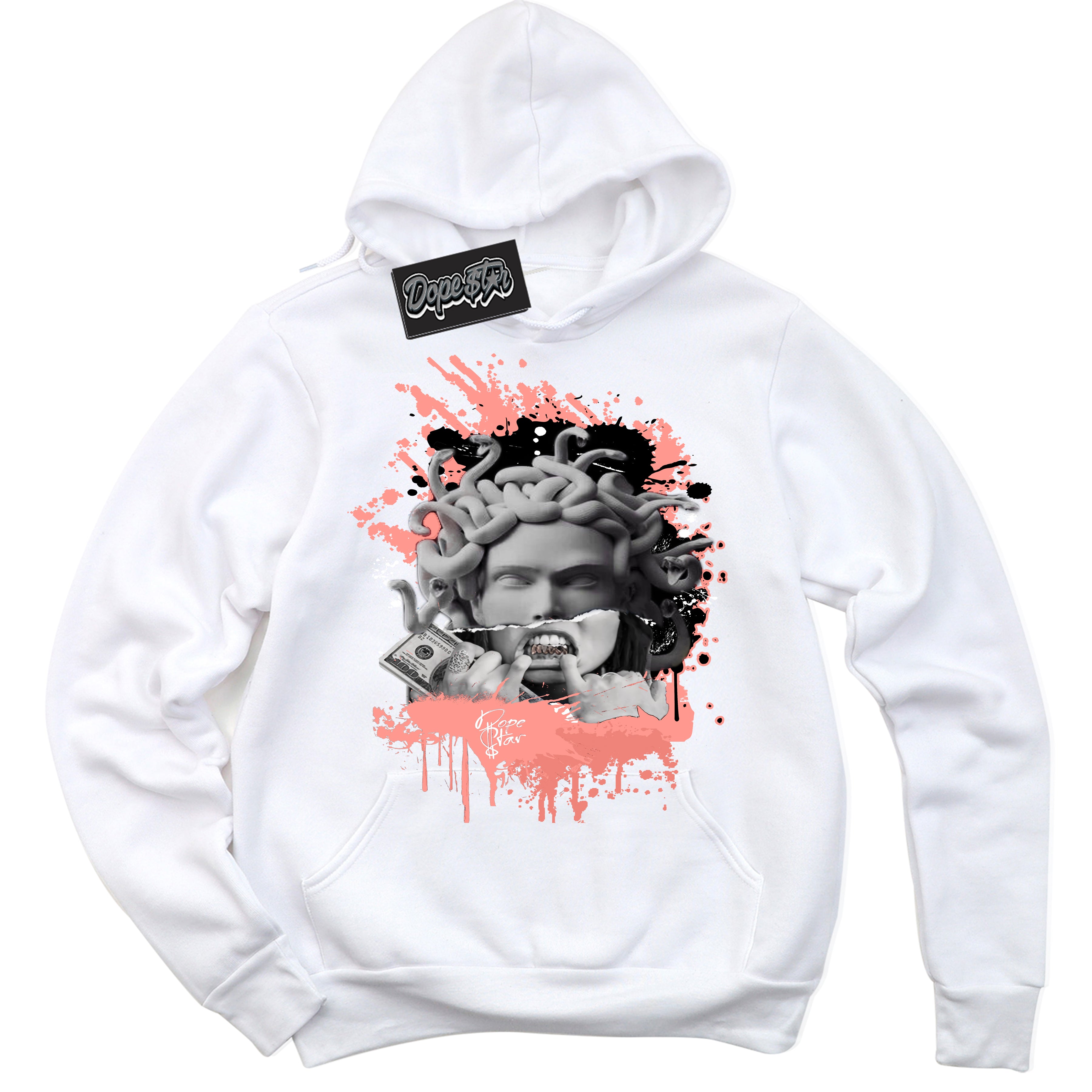 Cool White Hoodie with “Medusa” design that Perfectly Matches Paris Saint-Germain 1s Jordans.