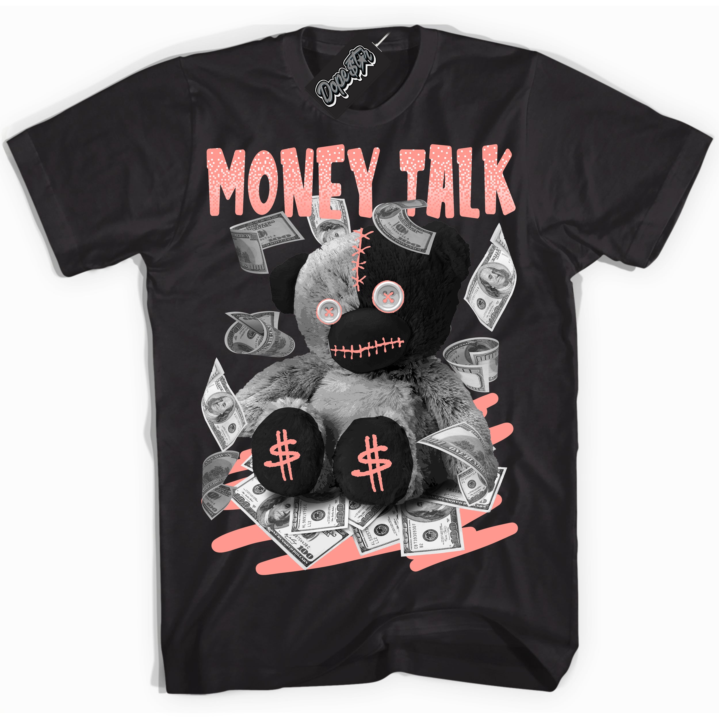 Cool Black Shirt with “Money Talk Bear” design that perfectly matches the Paris Saint-Germain 1s Jordans.