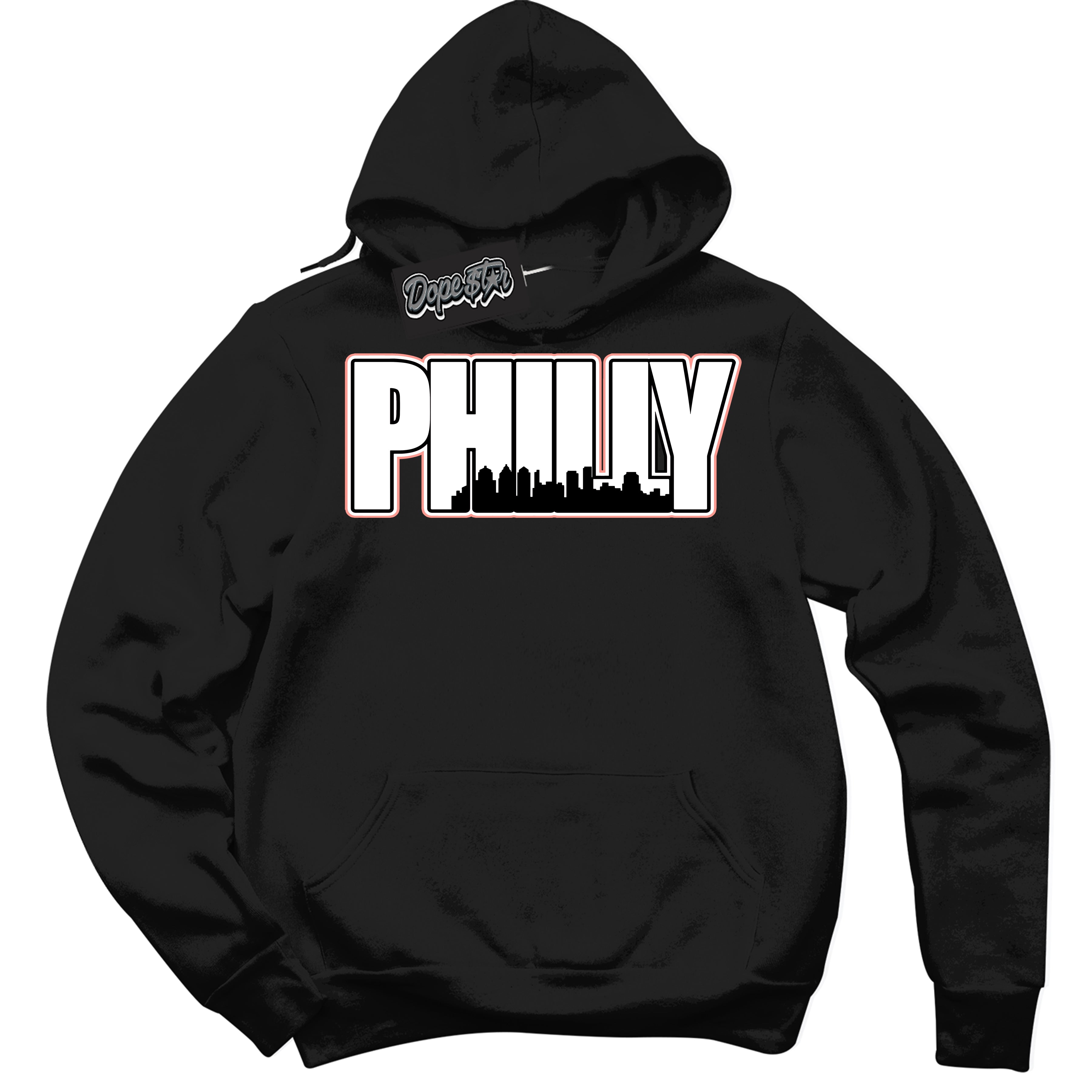 Cool Black Hoodie with “Philly” design that Perfectly Matches Paris Saint-Germain 1s Jordans.