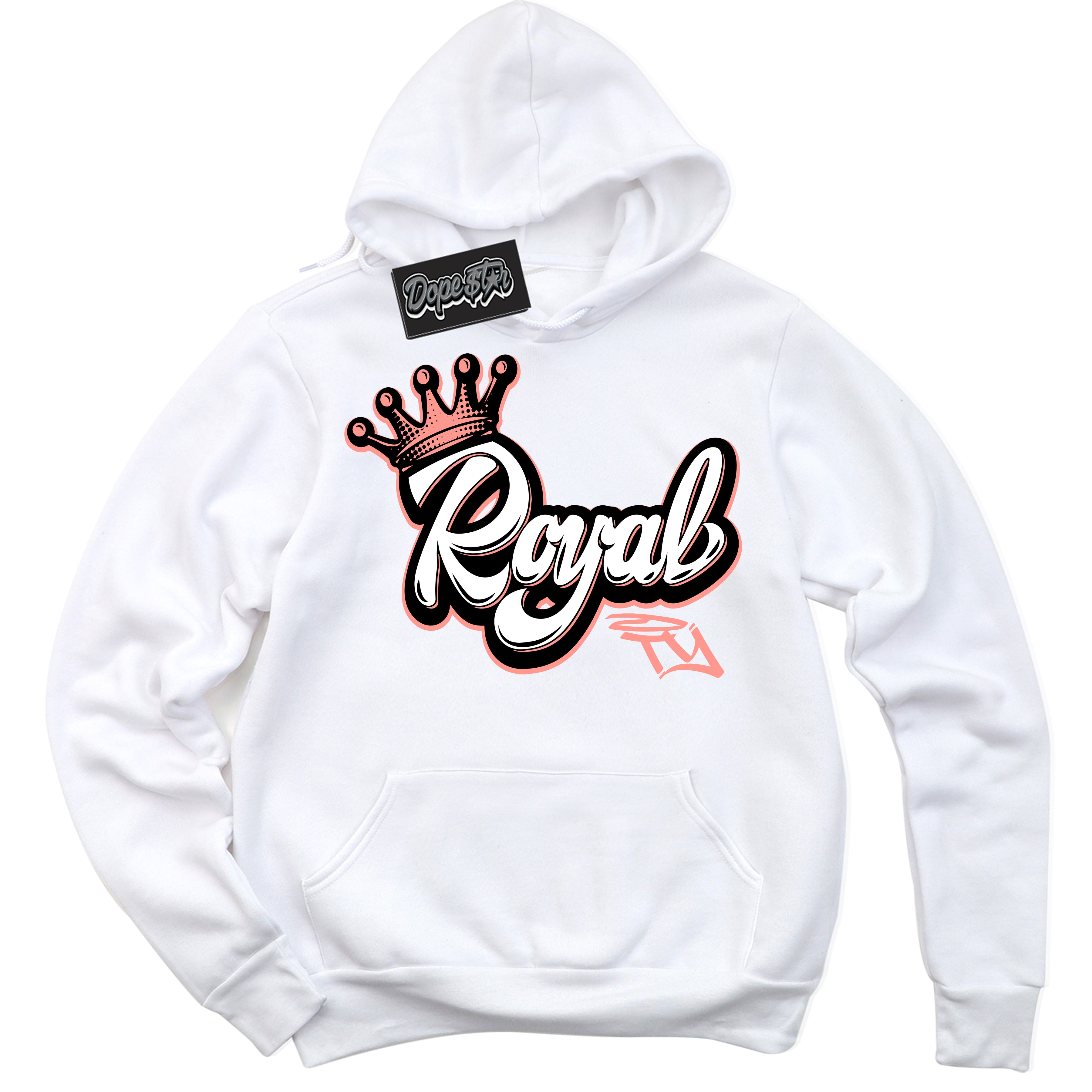 Cool White Hoodie with “Royalty” design that Perfectly Matches Paris Saint-Germain 1s Jordans