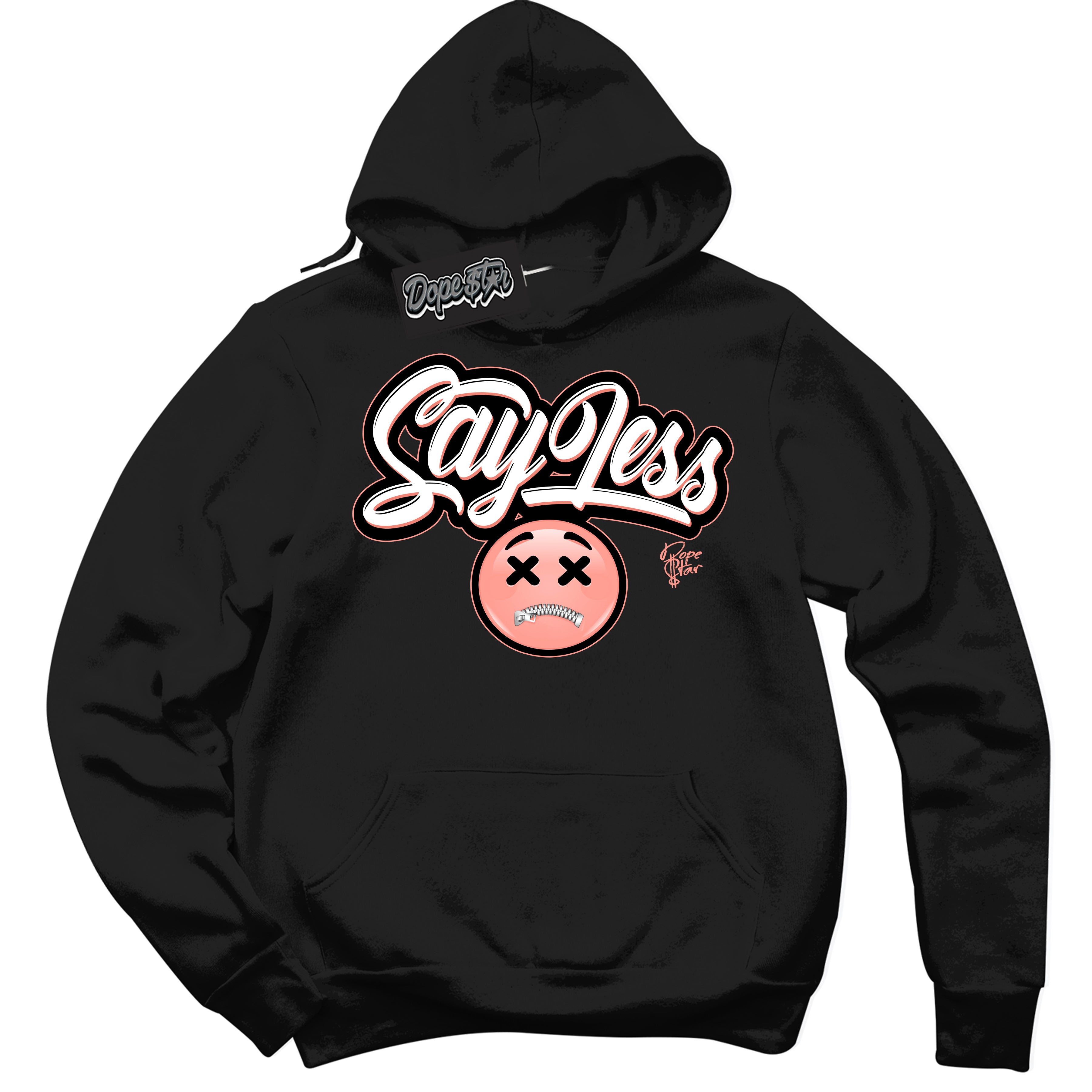 Cool Black Hoodie with “Say Less” design that Perfectly Matches Paris Saint-Germain 1s Jordans.