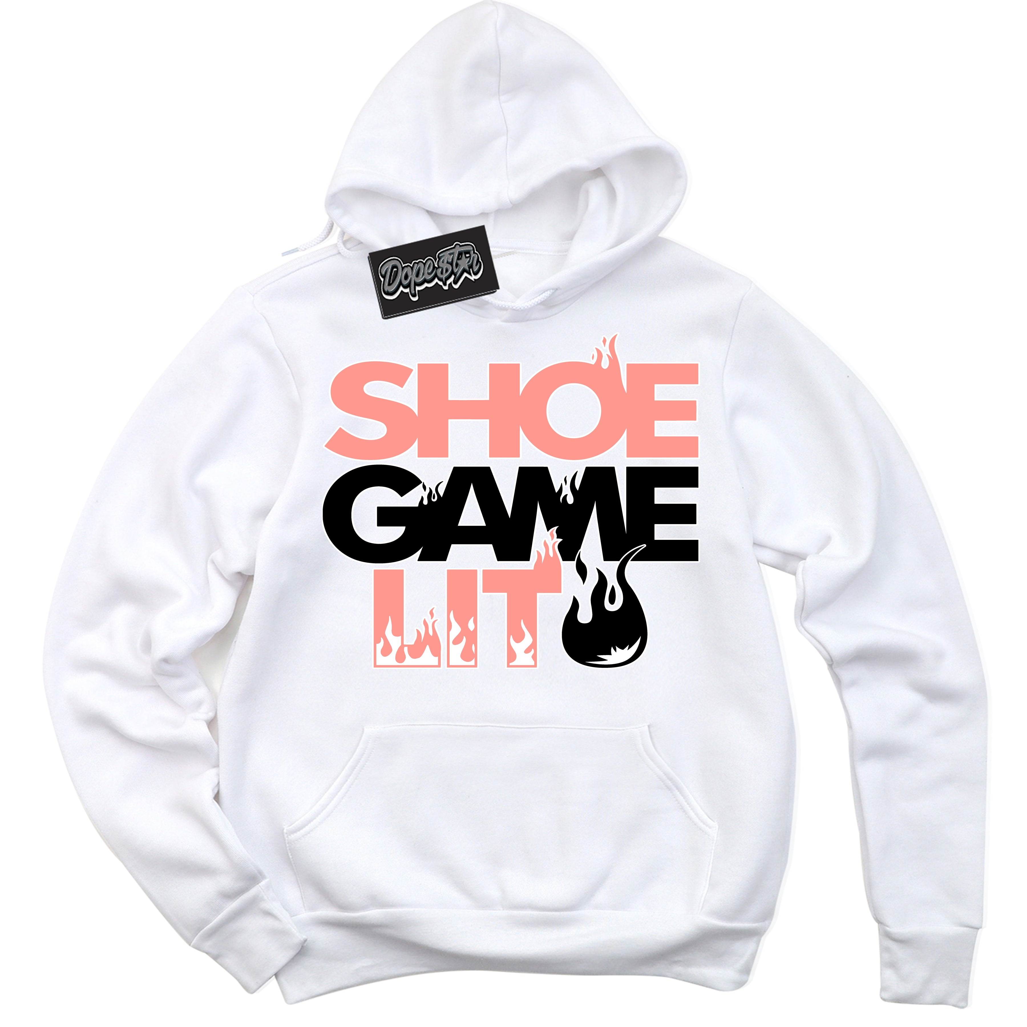 Cool White Hoodie with “Shoe Game Lit” design that Perfectly Matches Paris Saint-Germain 1s Jordans.