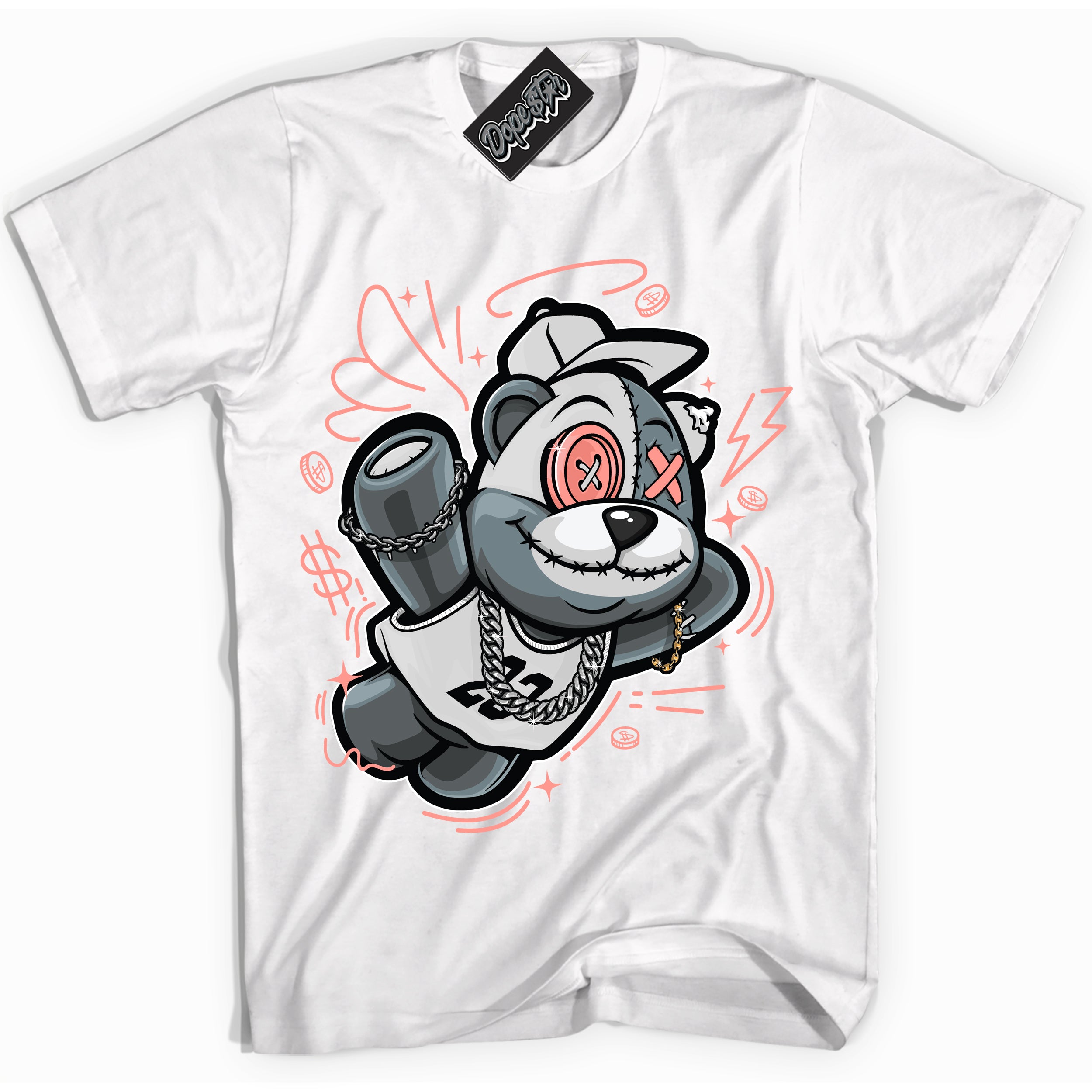 Cool White Shirt with “Slam Dunk Bear” design that perfectly matches the Paris Saint-Germain 1s Jordans.