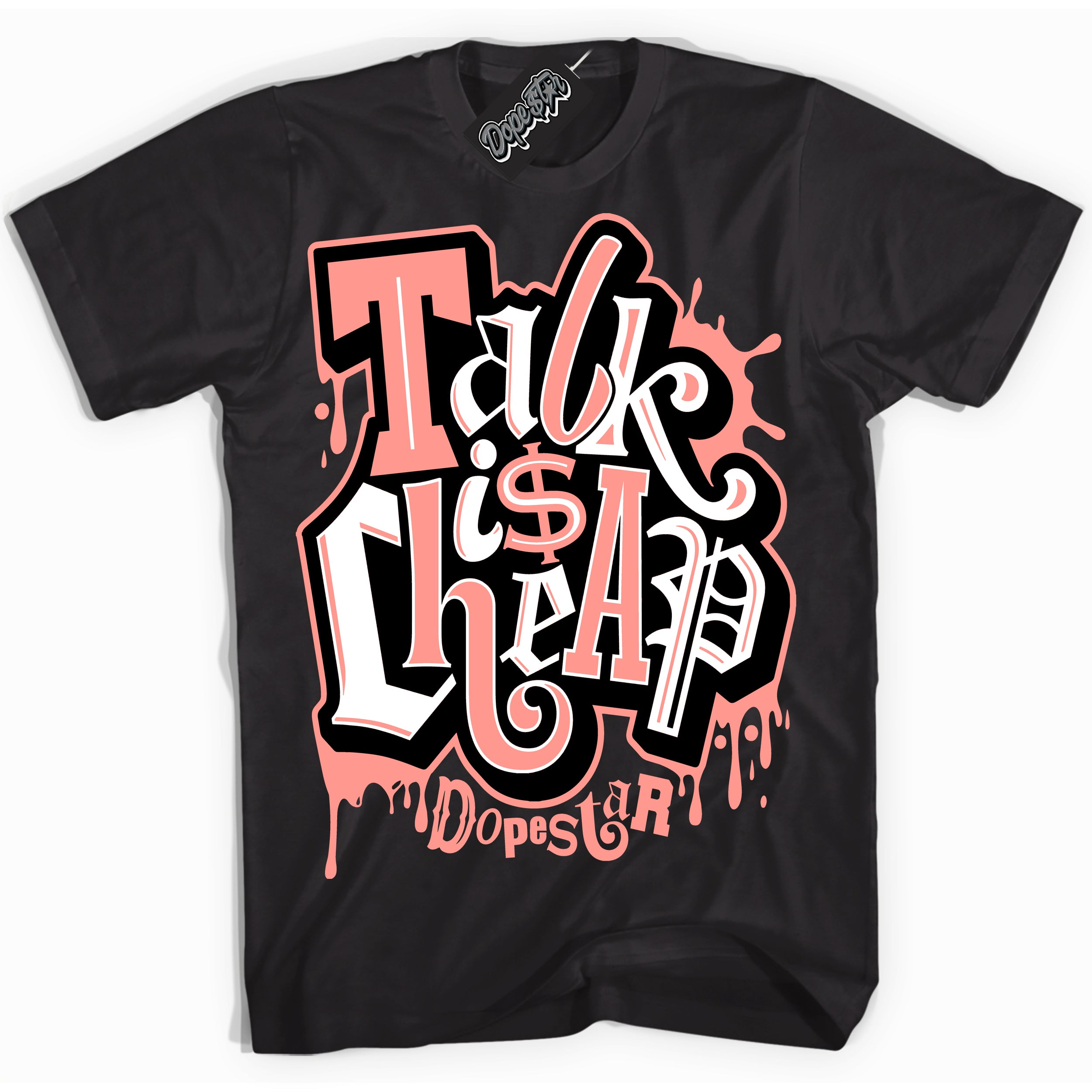 Cool Black Shirt with “Talk Is Cheap” design that perfectly matches the Paris Saint-Germain 1s Jordans.