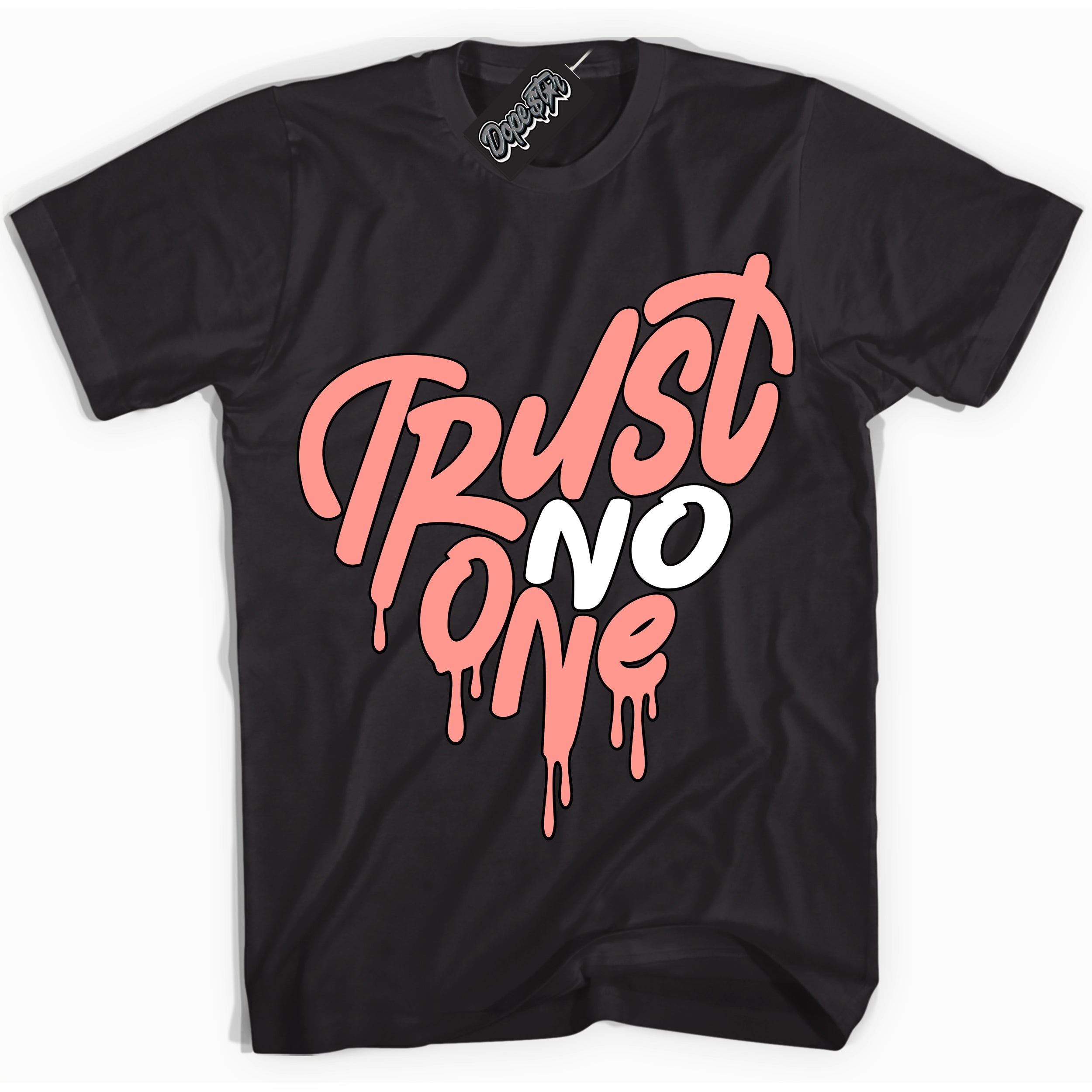 Cool Black Shirt with “Trust No One Heart” design that perfectly matches the Paris Saint-Germain 1s Jordans.