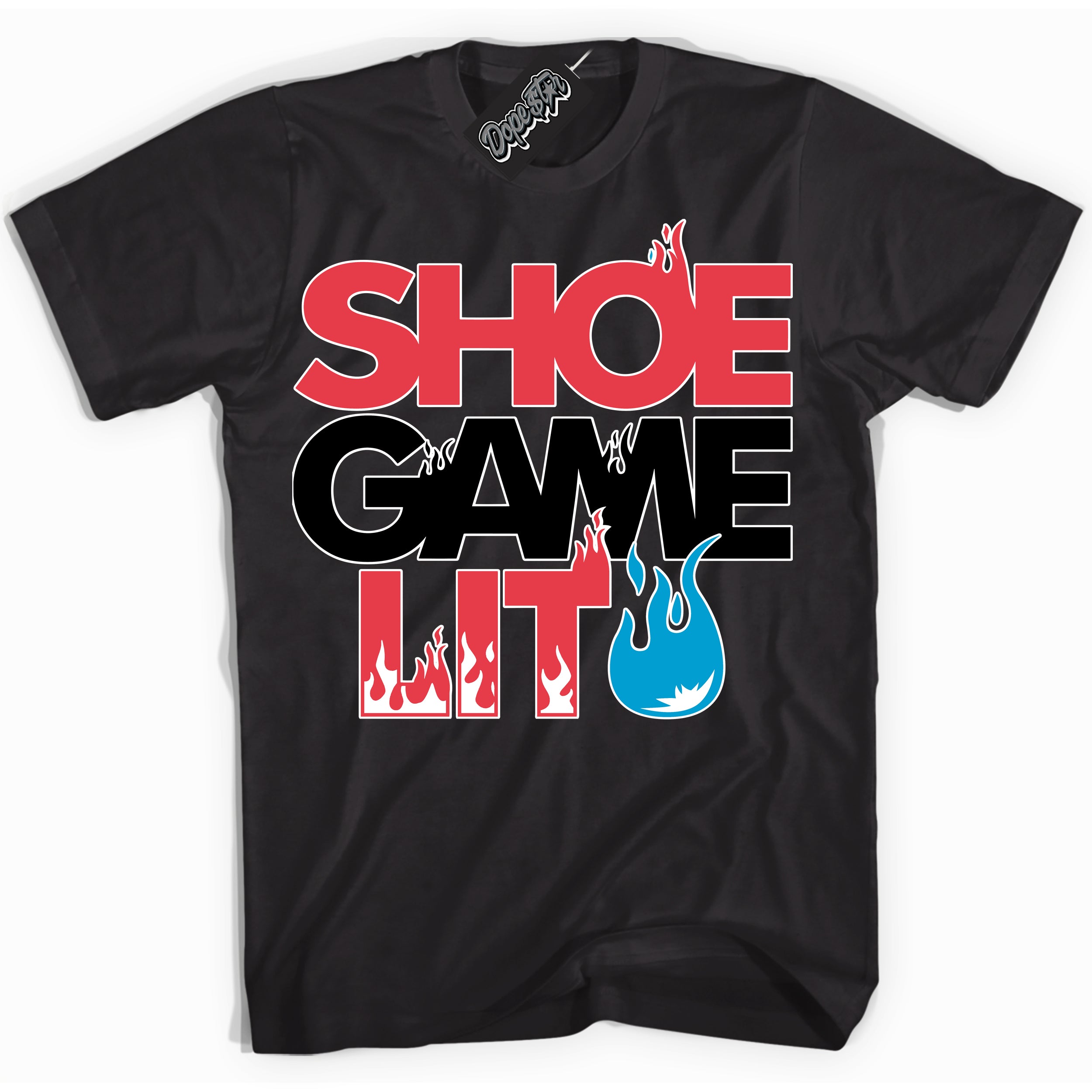 Cool Black Shirt with “ Shoe Game Lit ” design that perfectly matches UNC To Chicago 1s Sneakers.