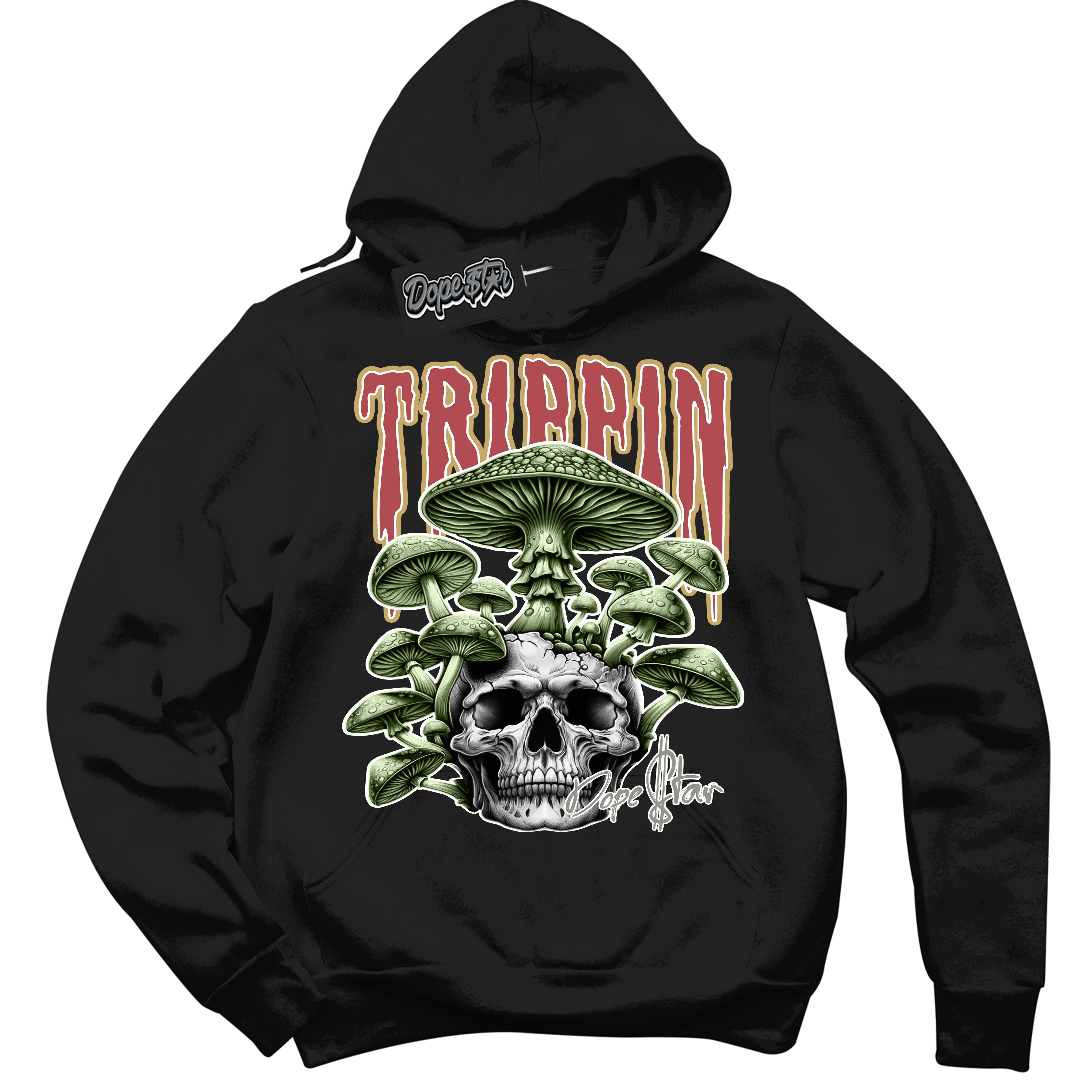 Cool Black Hoodie with “Trippin” design that Perfectly Matches Year Of The Dragon 1s Sneakers.