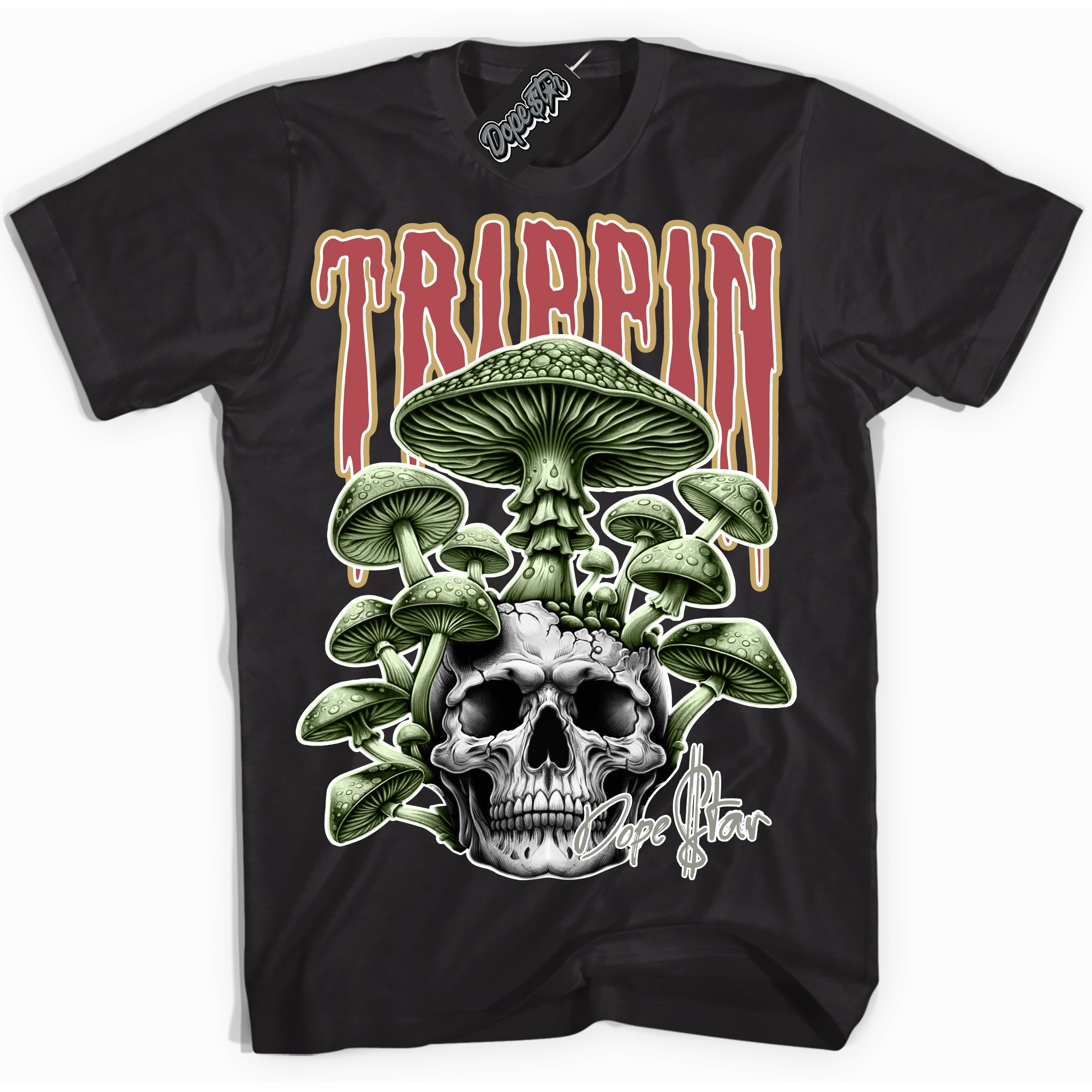 Cool Black Shirt with “Trippin” design that perfectly matches the Year Of The Dragon 1s Sneakers.