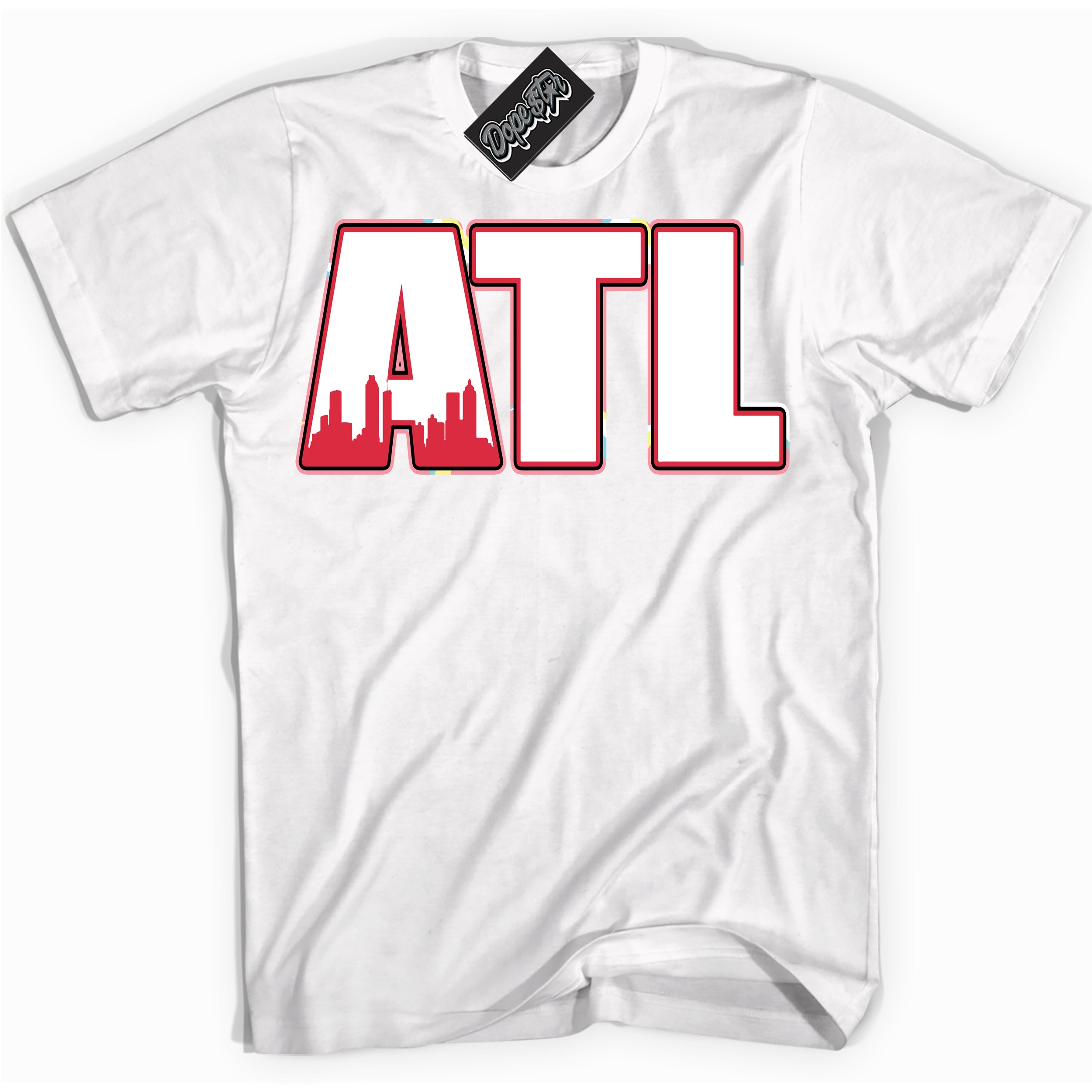 Cool White graphic tee with “ Atlanta ” design, that perfectly matches Spider-Verse 1s sneakers 