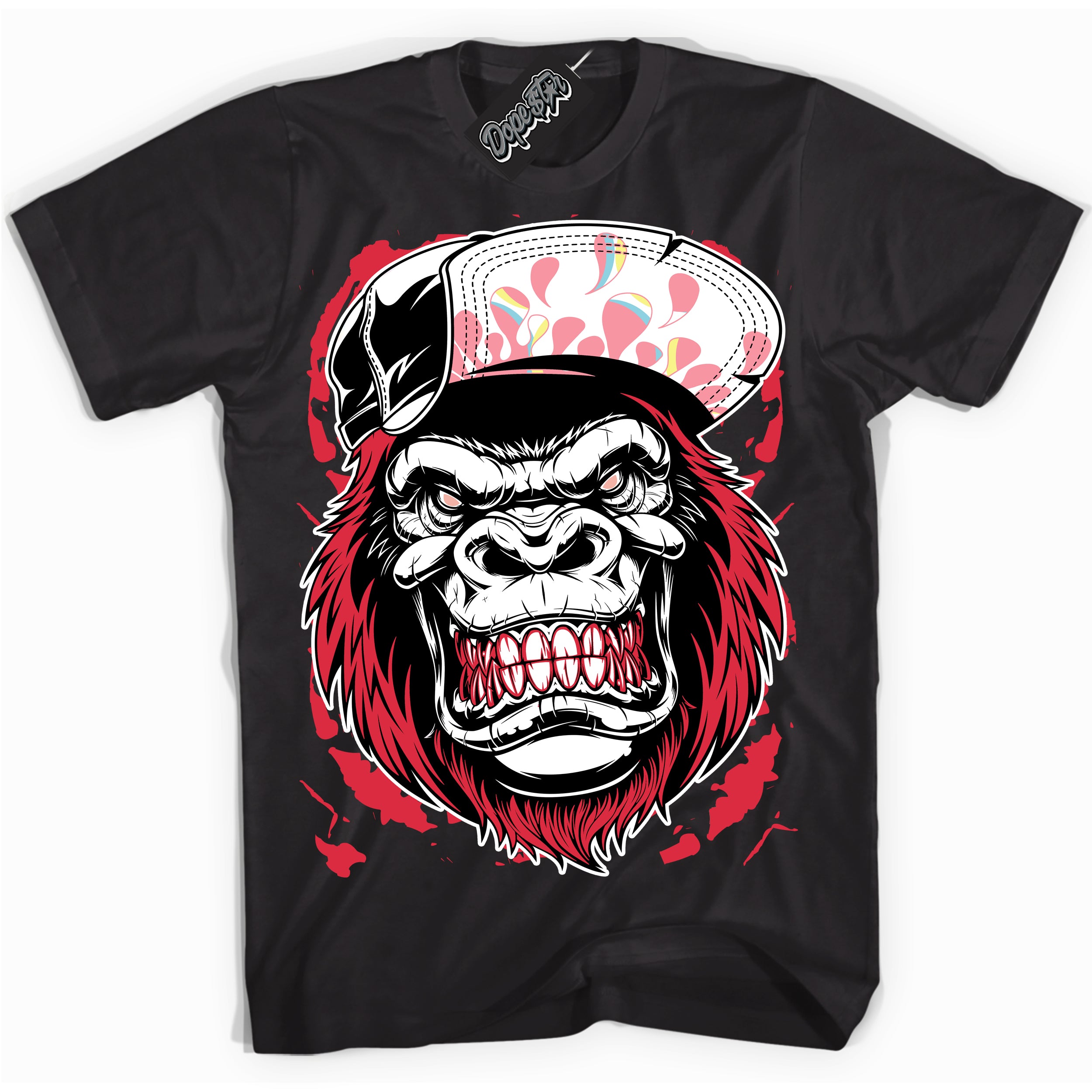 Cool Black graphic tee with “ Gorilla Beast ” design, that perfectly matches Spider-Verse 1s sneakers 