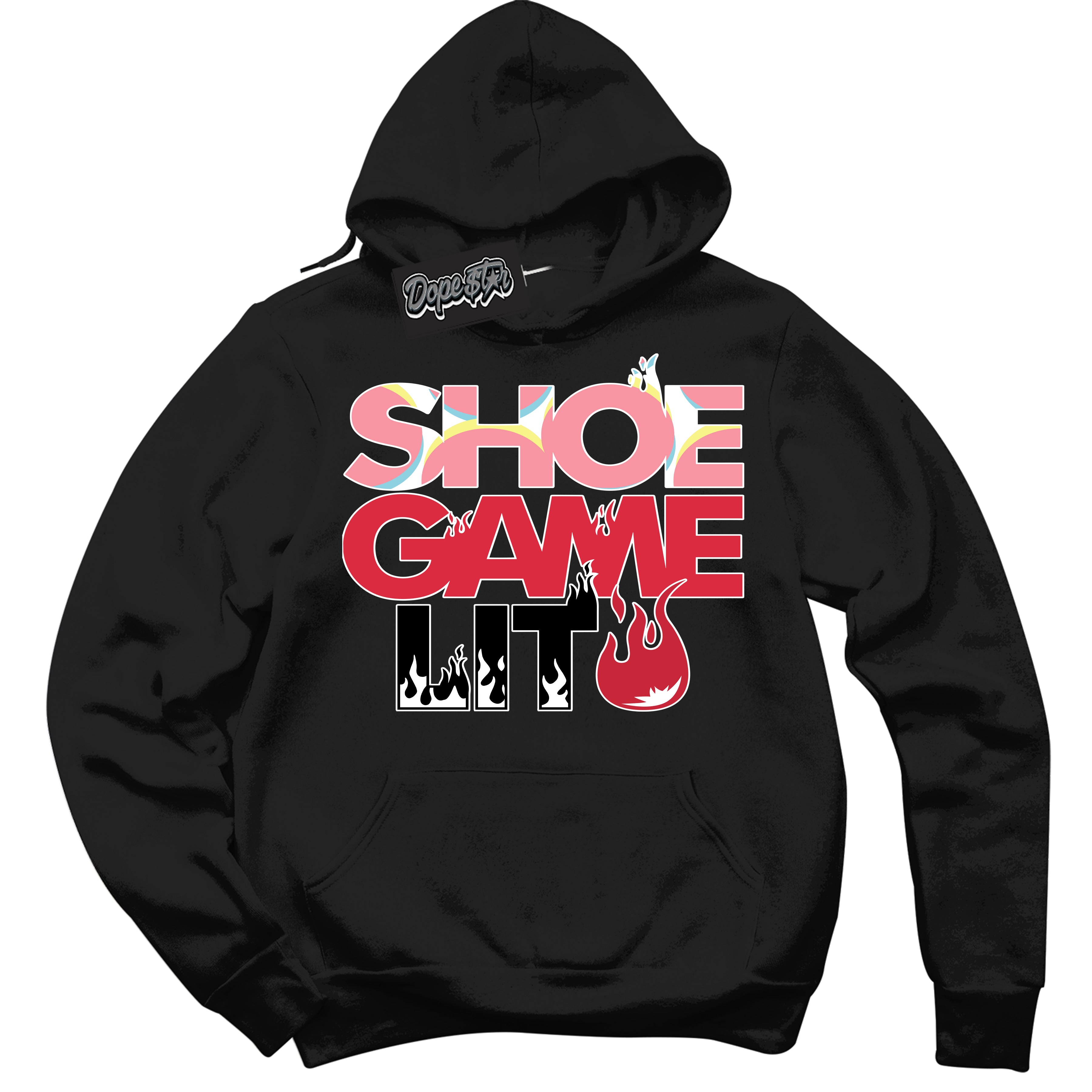 Cool Black Hoodie with “ Shoe Game Lit '' design that Perfectly Matches  Spider-Verse 1s Sneakers.