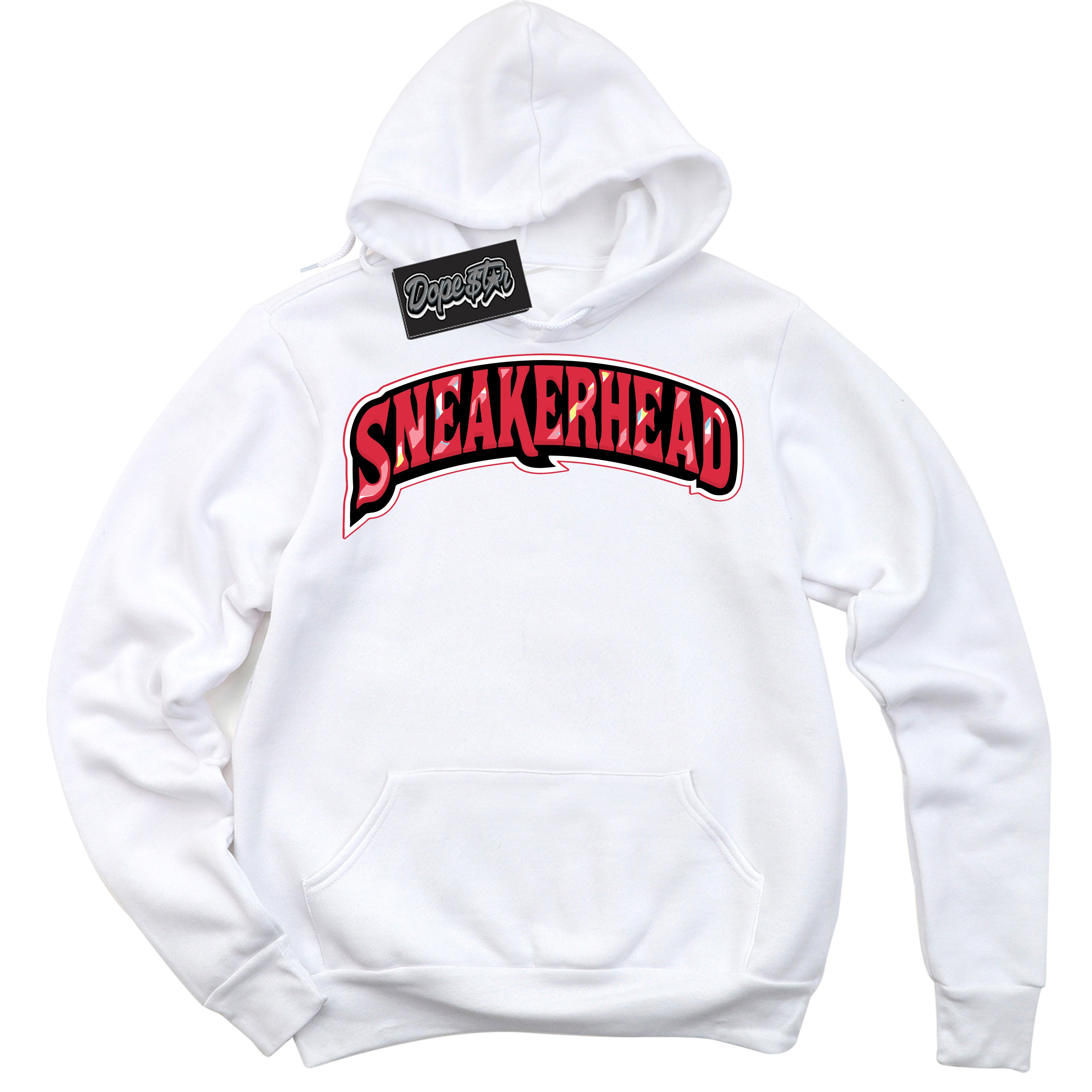 Cool White Graphic DopeStar Hoodie with “ Sneakerhead “ print, that perfectly matches Spider-Verse 1s sneakers