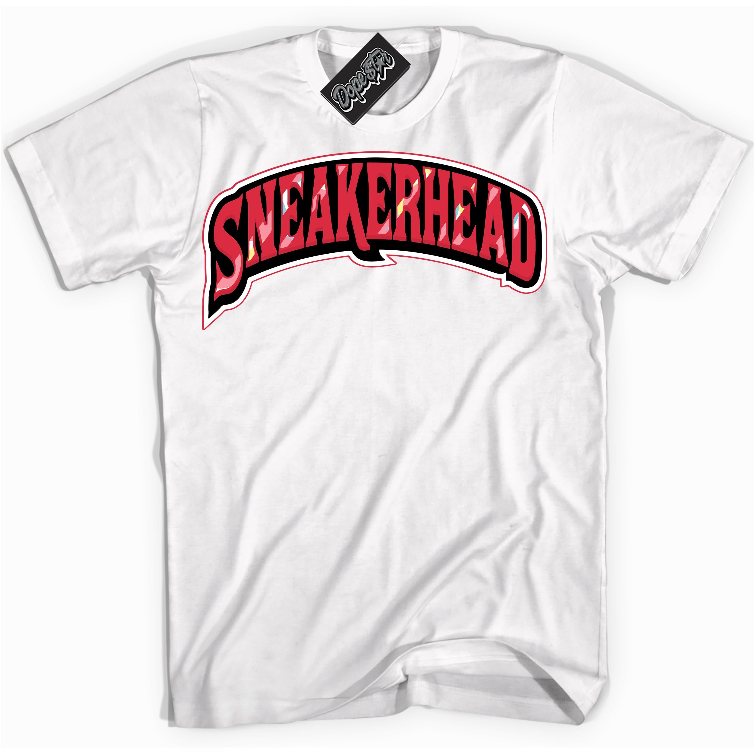 Cool White graphic tee with “ Sneakerhead ” design, that perfectly matches Spider-Verse 1s sneakers 