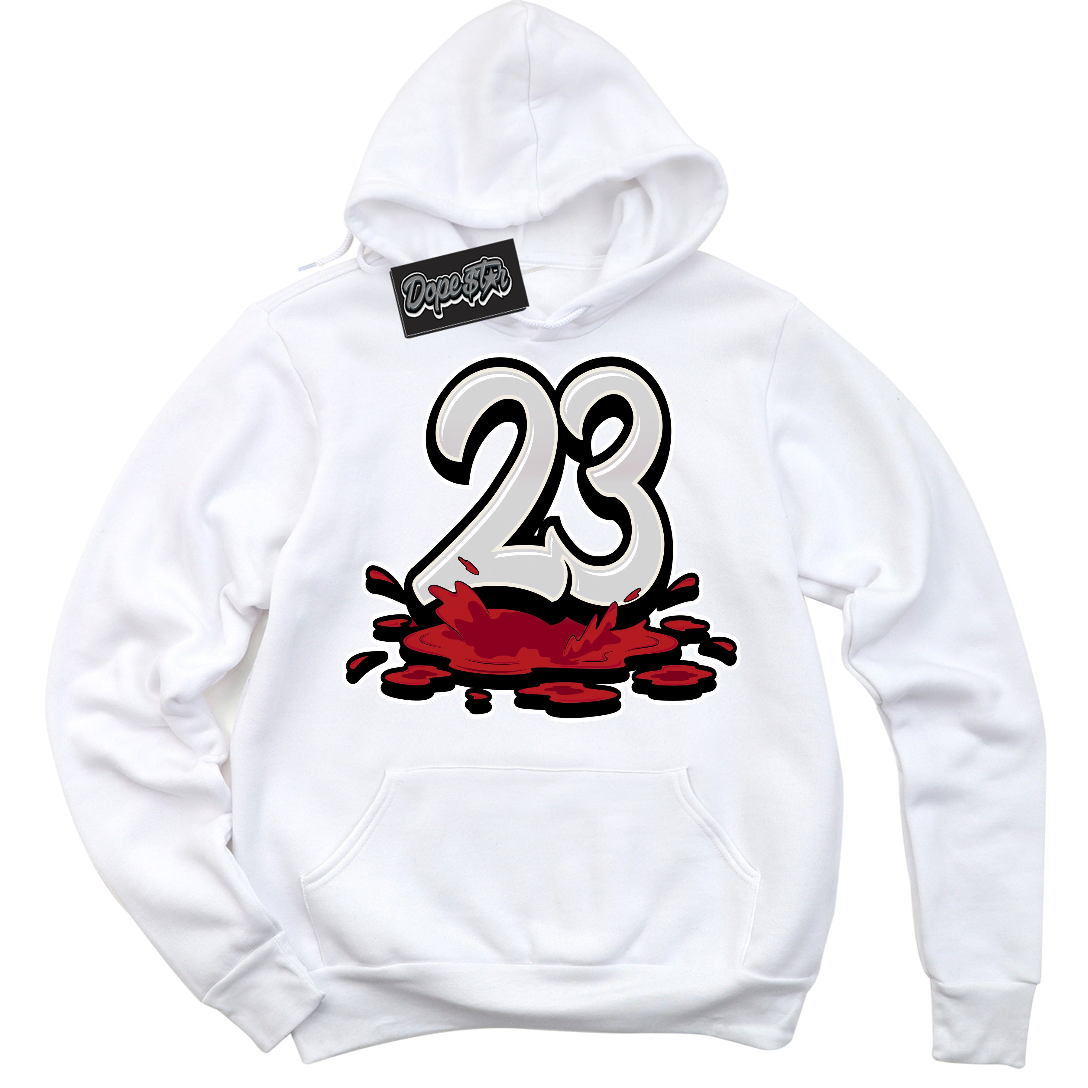 Cool White Hoodie with “ 23 Melting ”  design that Perfectly Matches Trophy Room 1s Jordans.
