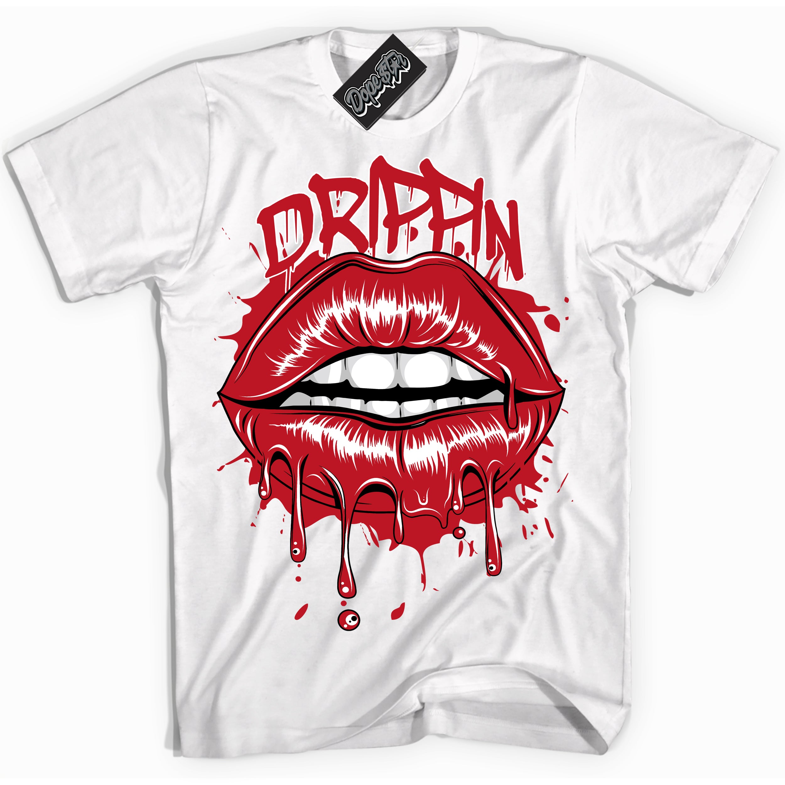 Cool White Shirt with “ Drippin ” design that perfectly matches Trophy Room 1s Jordans.
