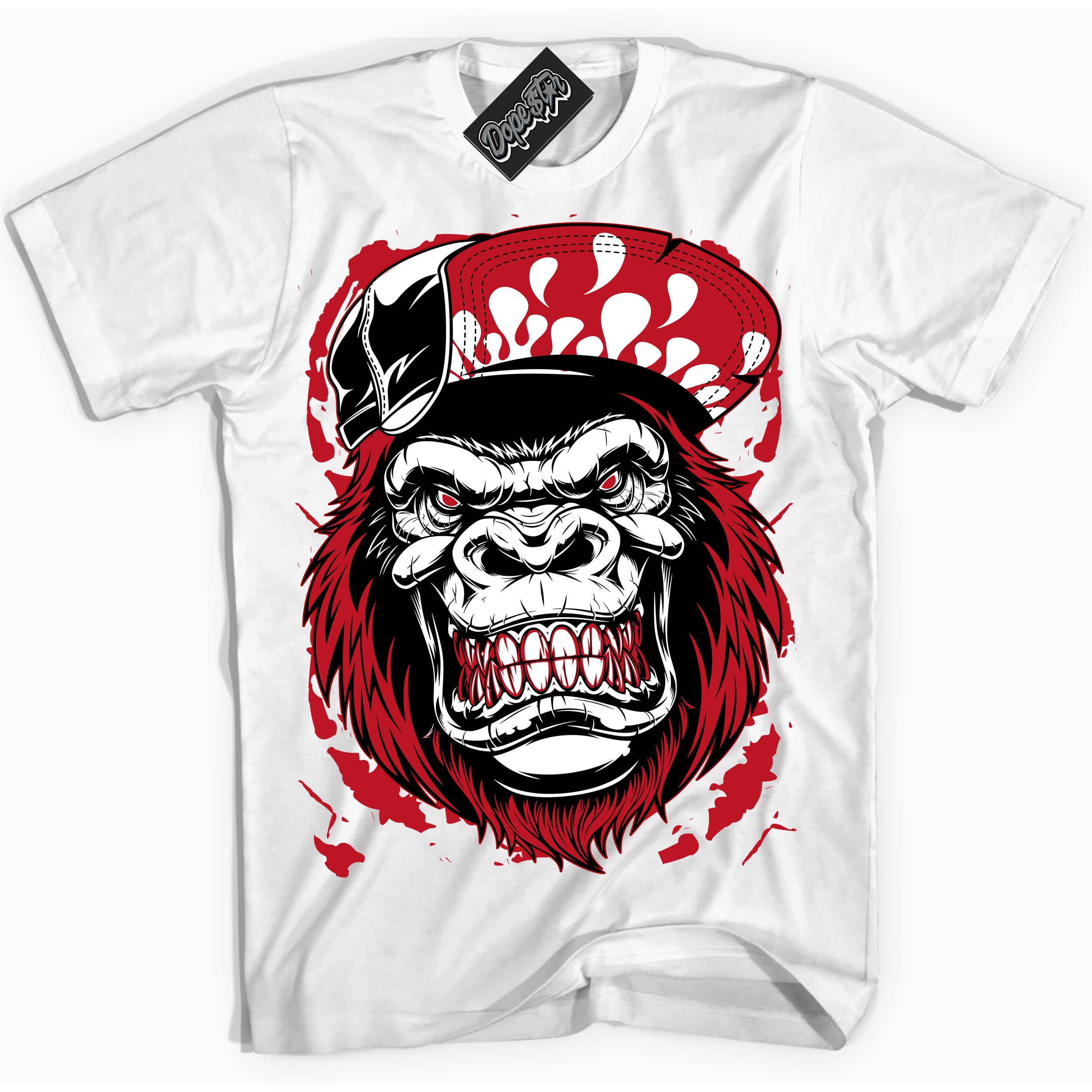 Cool White Shirt with “ Gorilla Beast ” design that perfectly matches Trophy Room 1s Jordans.
