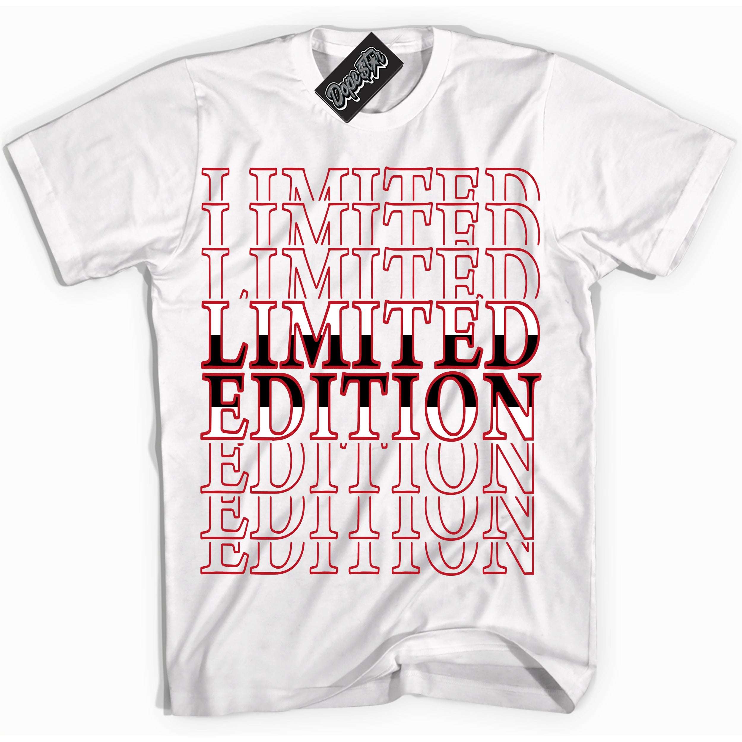 Cool White Shirt with “ Limited Edition ” design that perfectly matches Trophy Room 1s Jordans.
