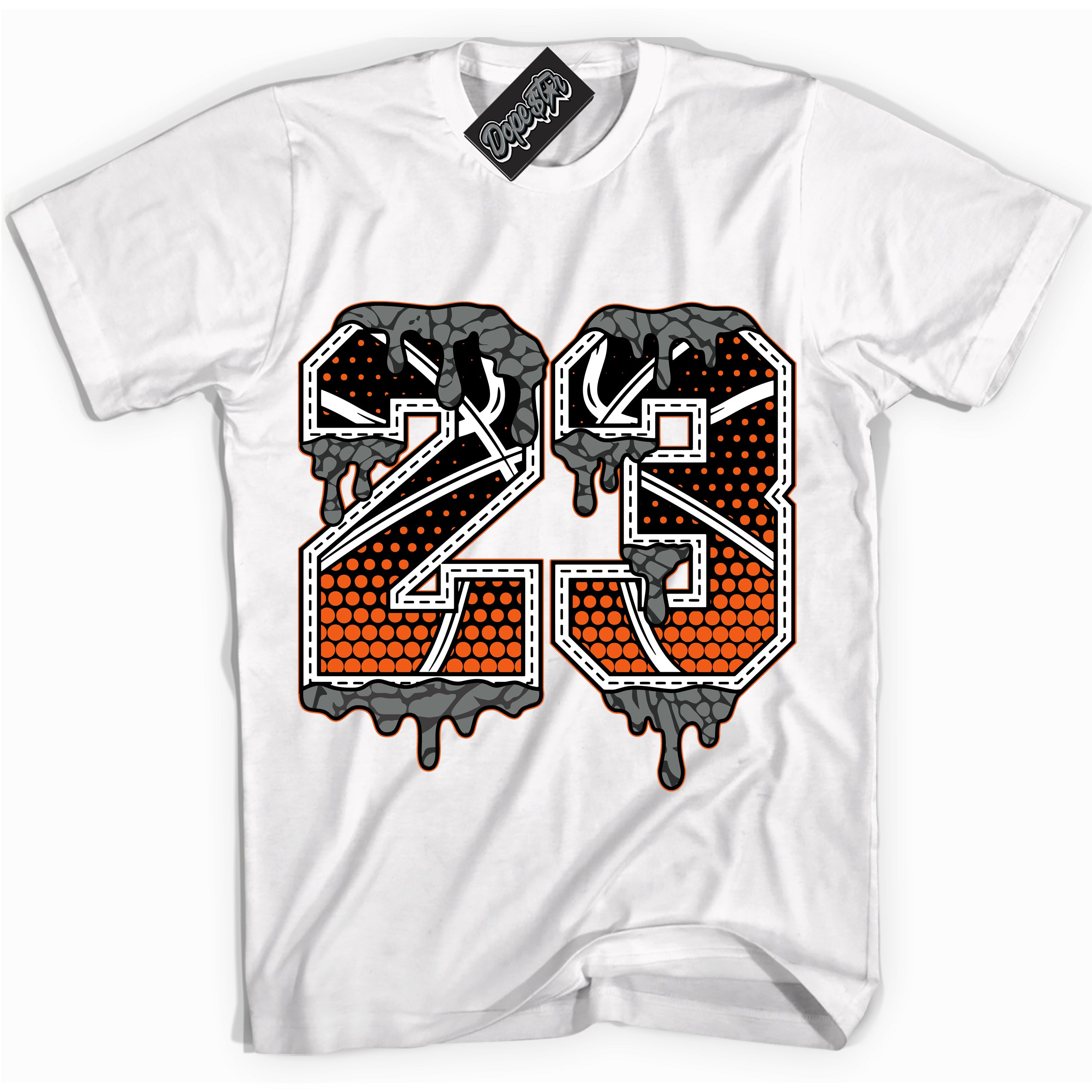 Cool White graphic tee with “ 23 Ball ” design, that perfectly matches Fear Pack 3s sneakers 