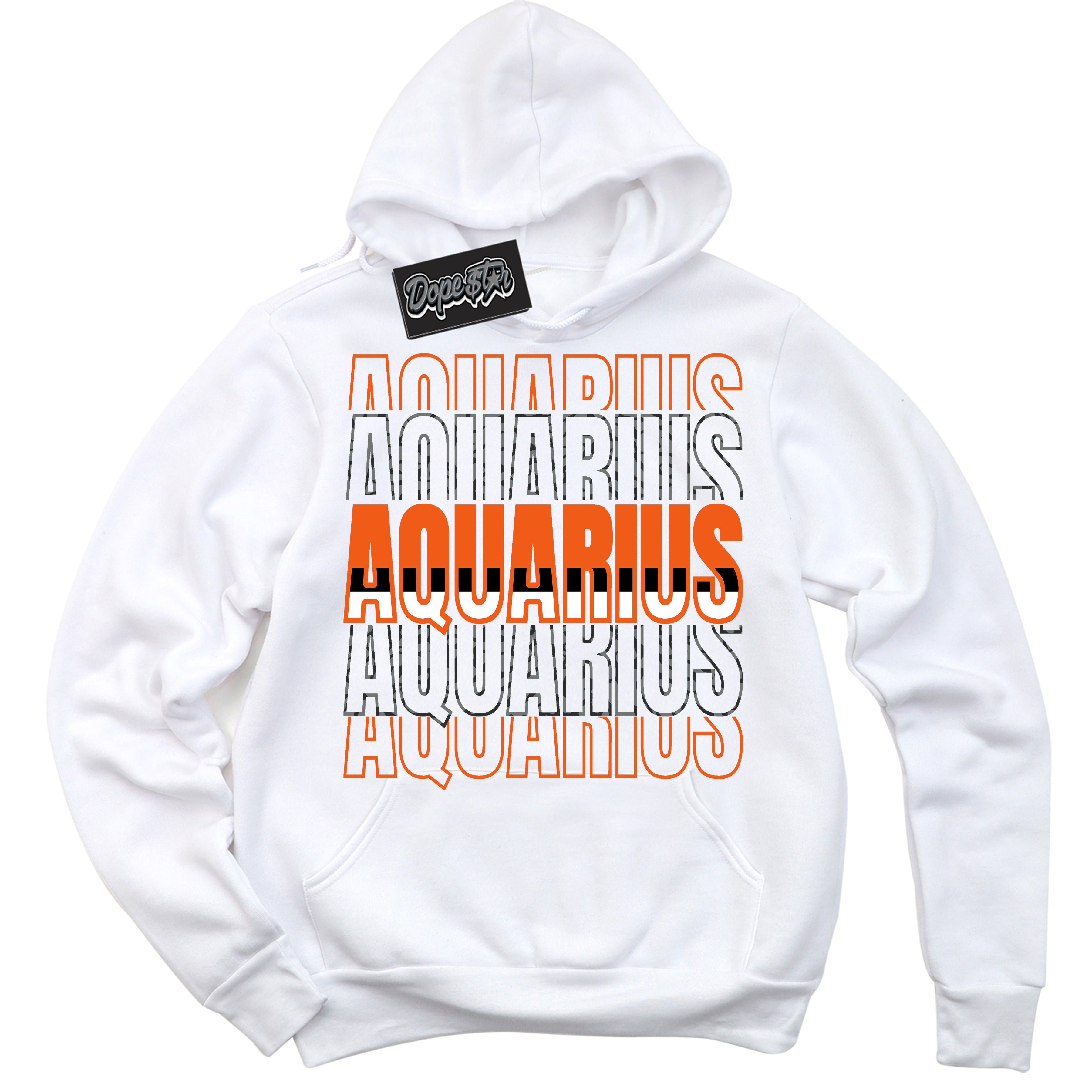 Cool White Graphic DopeStar Hoodie with “ Aquarius “ print, that perfectly matches Fear Pack 3s sneakers