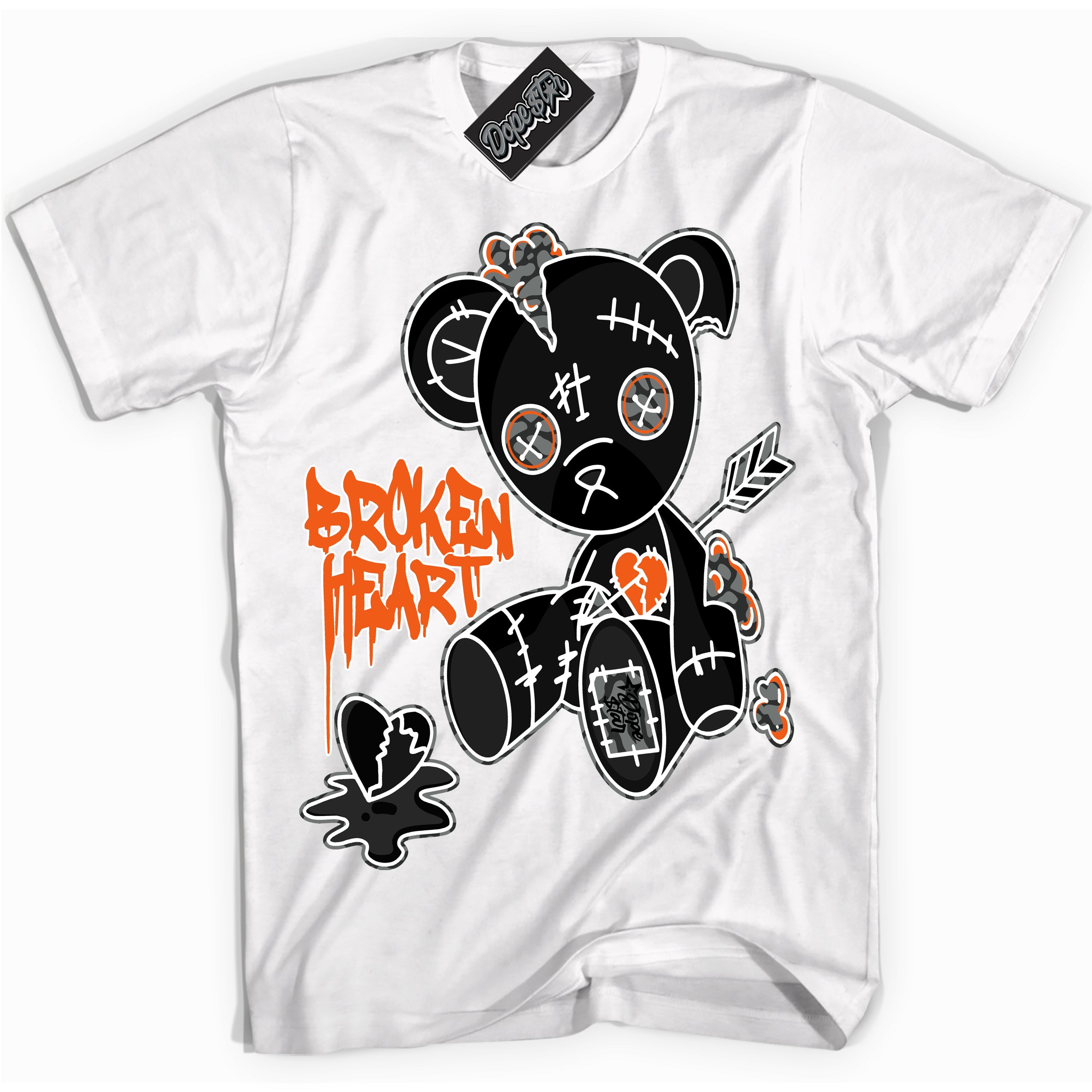 Cool White graphic tee with “ Broken Heart Bear ” design, that perfectly matches Fear Pack 3s sneakers 