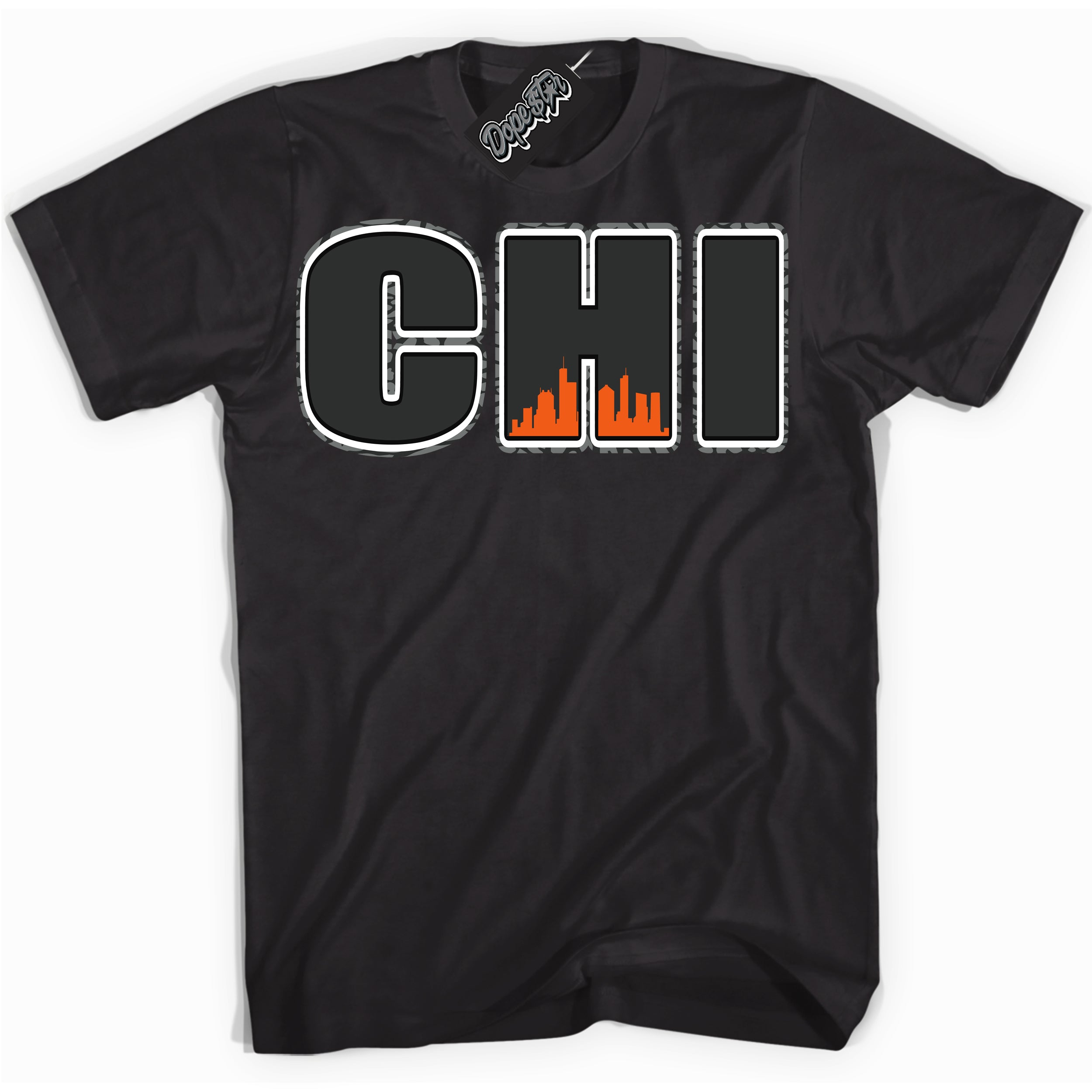 Cool Black graphic tee with “ Chicago ” design, that perfectly matches Fear Pack 3s sneakers 