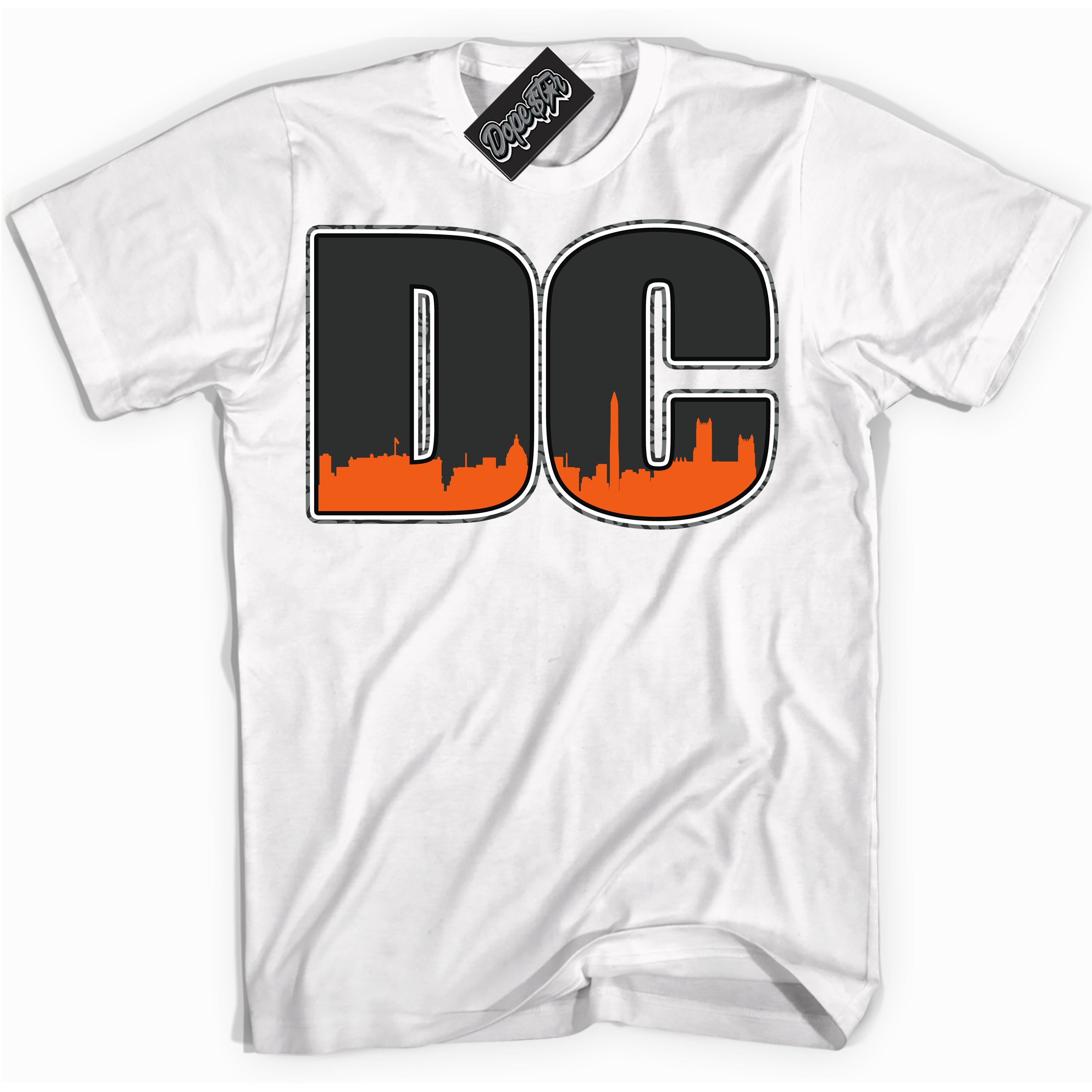 Cool White graphic tee with “ DC ” design, that perfectly matches Fear Pack 3s sneakers 