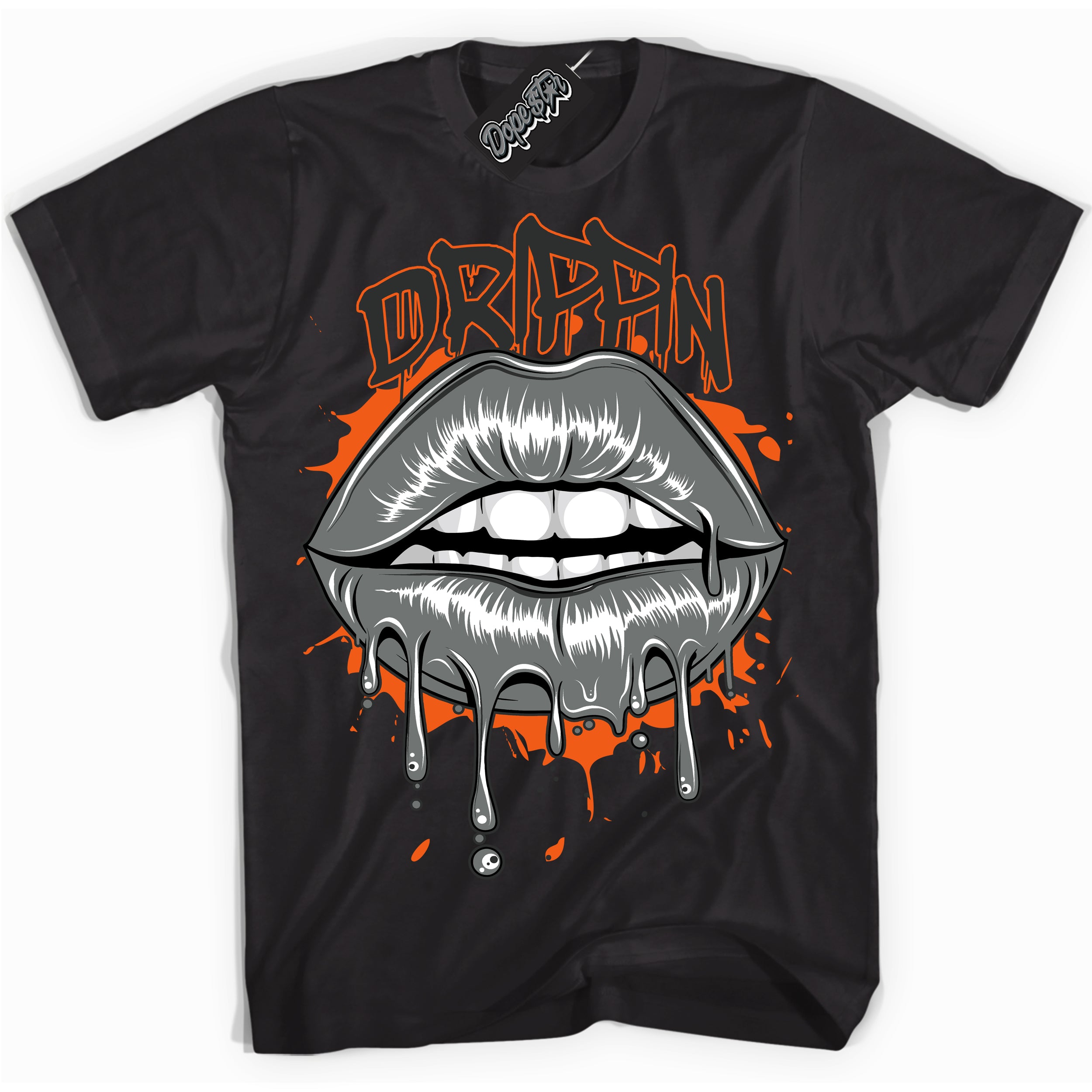 Cool Black graphic tee with “ Drippin ” design, that perfectly matches Fear Pack 3s sneakers 