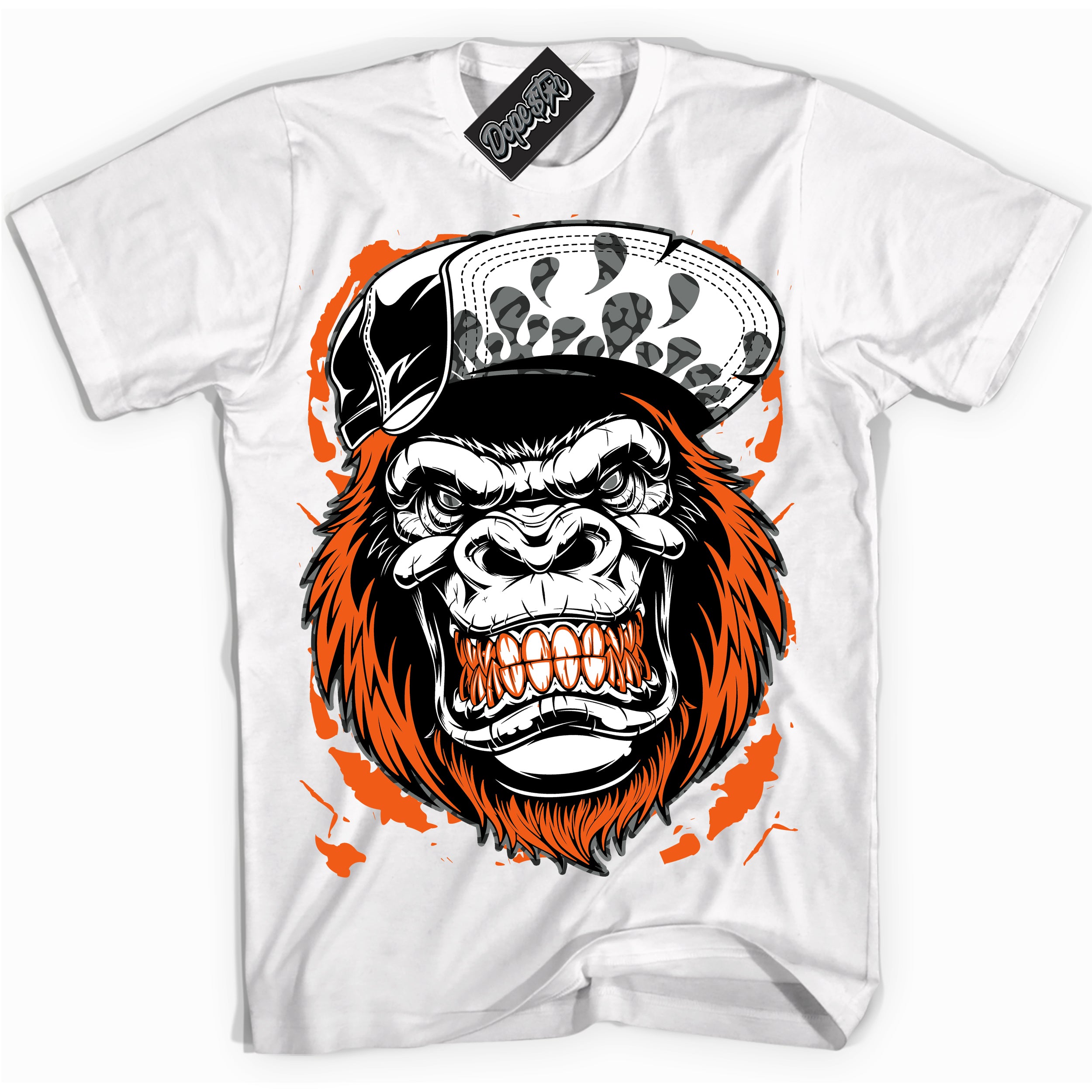 Cool White graphic tee with “ Gorilla Beast ” design, that perfectly matches Fear Pack 3s sneakers 