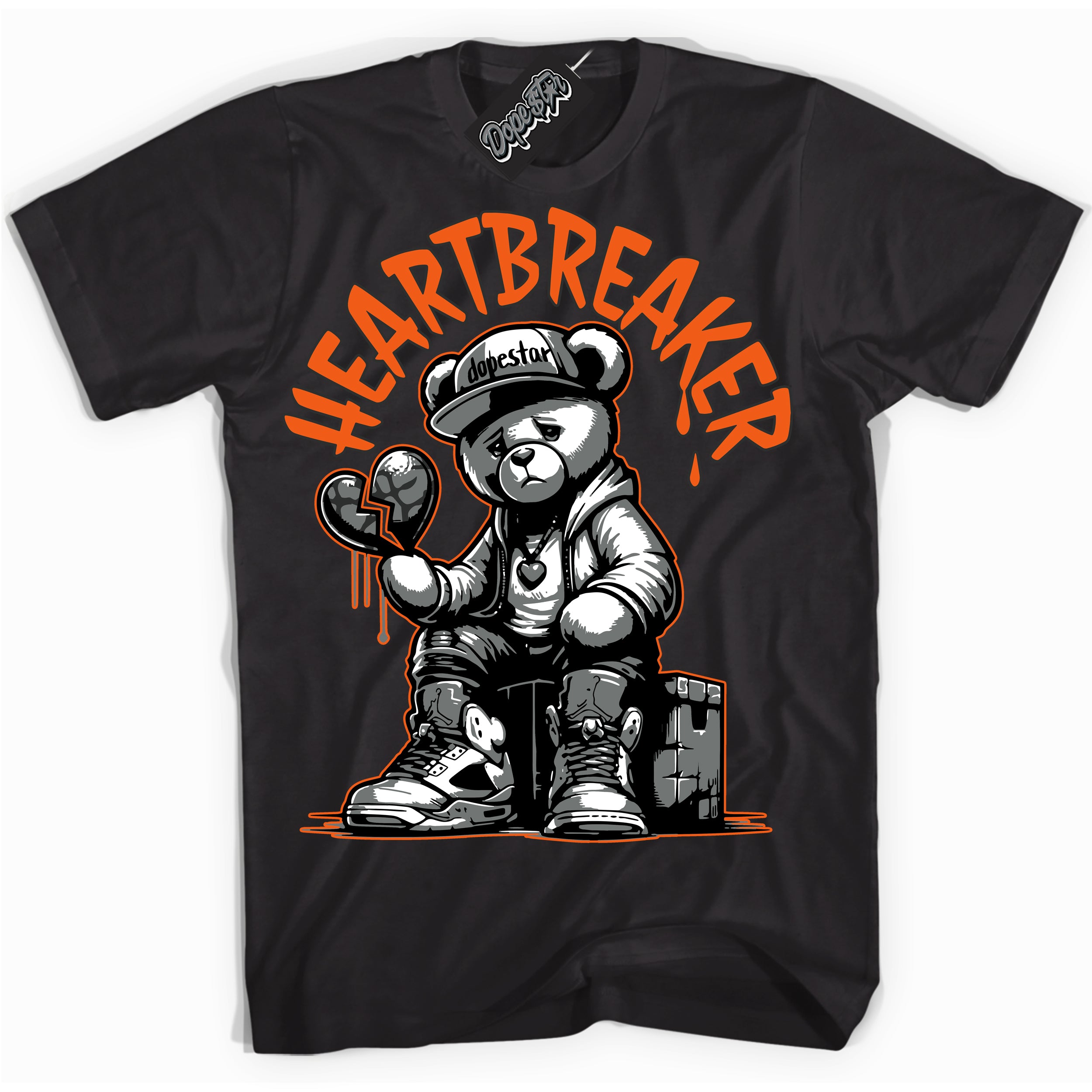 Cool Black graphic tee with “ Heartbreaker Bear ” design, that perfectly matches Fear Pack 3s sneakers 