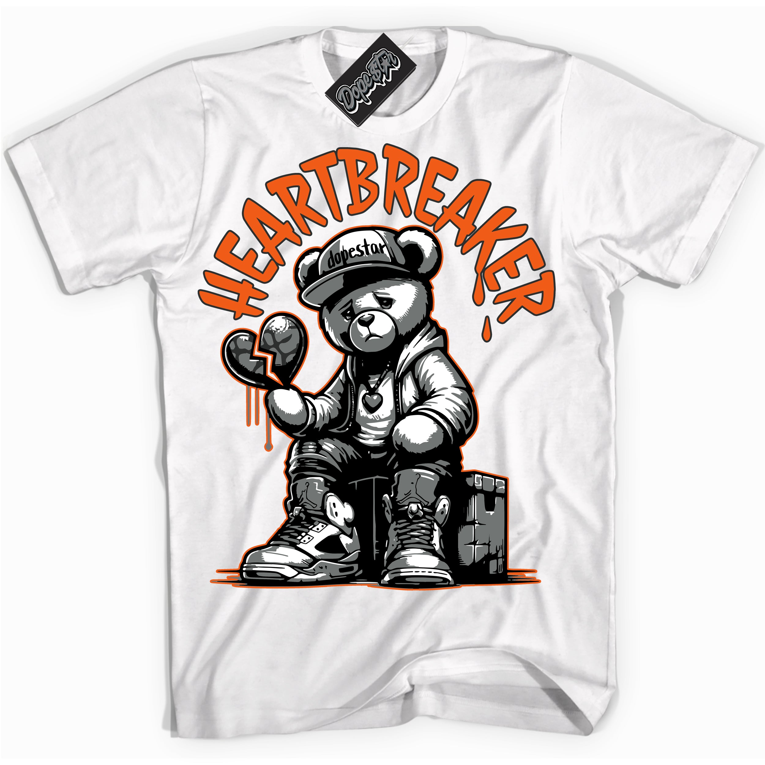 Cool White graphic tee with “ Heartbreaker Bear ” design, that perfectly matches Fear Pack 3s sneakers 