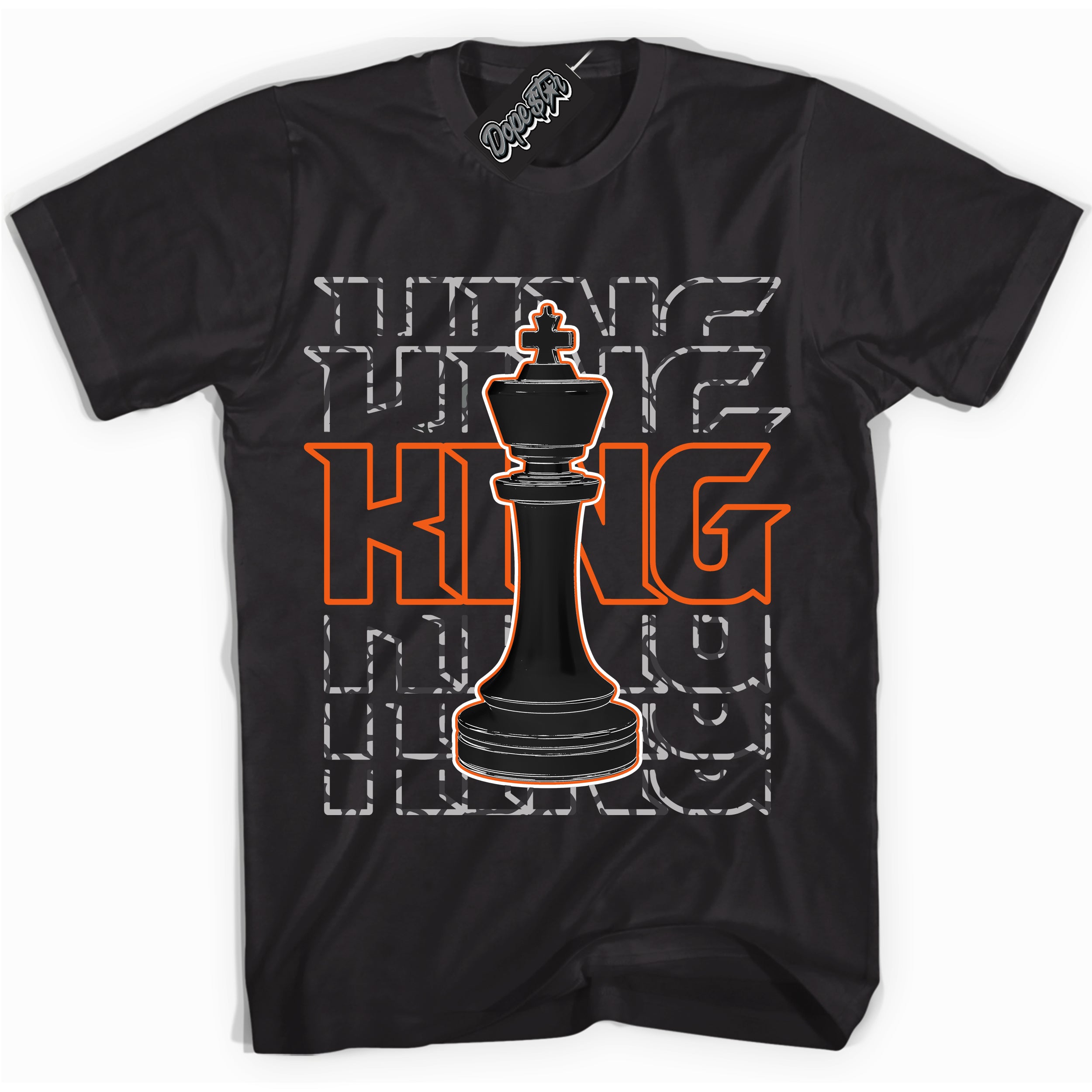 Cool Black graphic tee with “ King Chess ” design, that perfectly matches Fear Pack 3s sneakers 