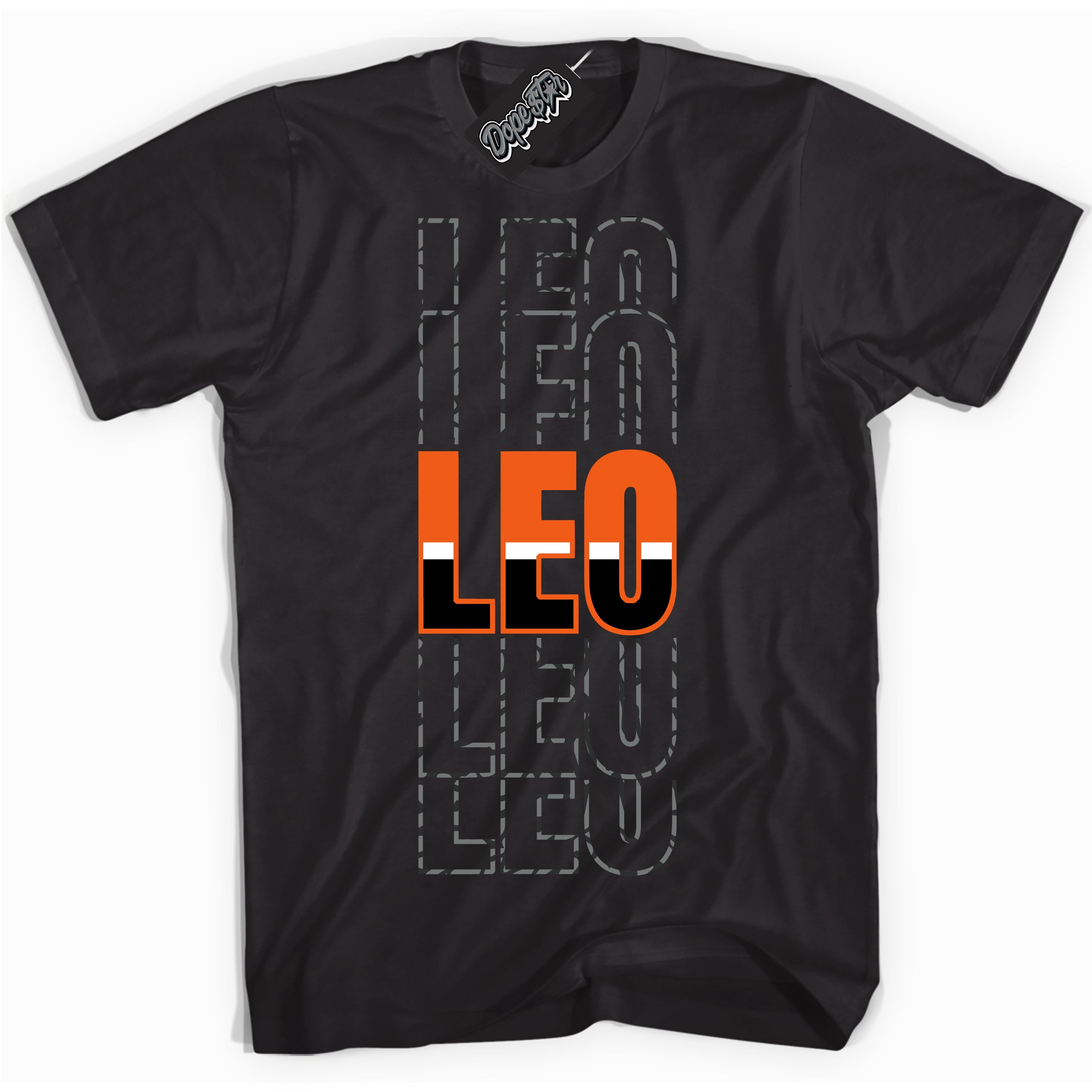 Cool Black graphic tee with “ Leo ” design, that perfectly matches Fear Pack 3s sneakers 