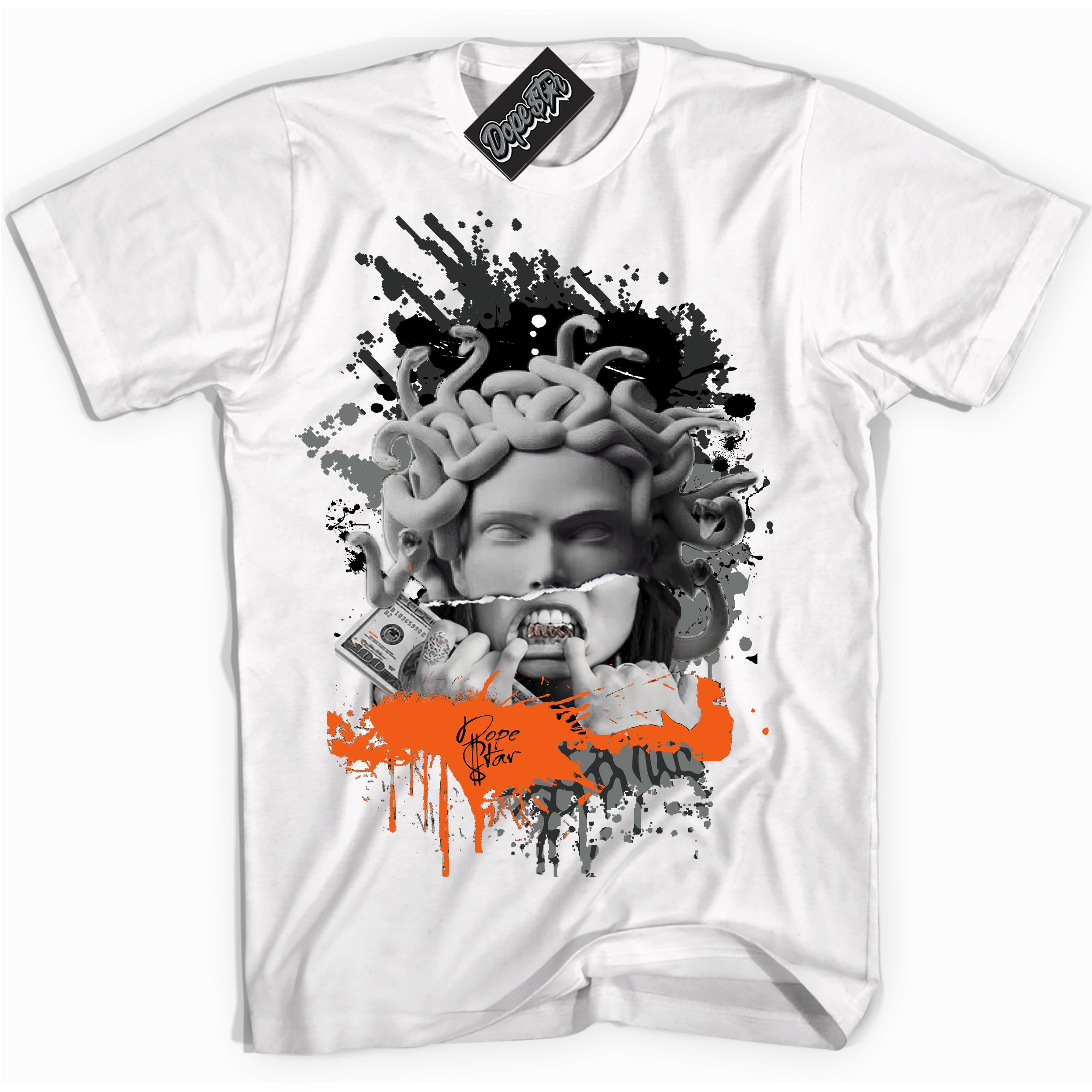 Cool White graphic tee with “ Medusa ” design, that perfectly matches Fear Pack 3s sneakers 