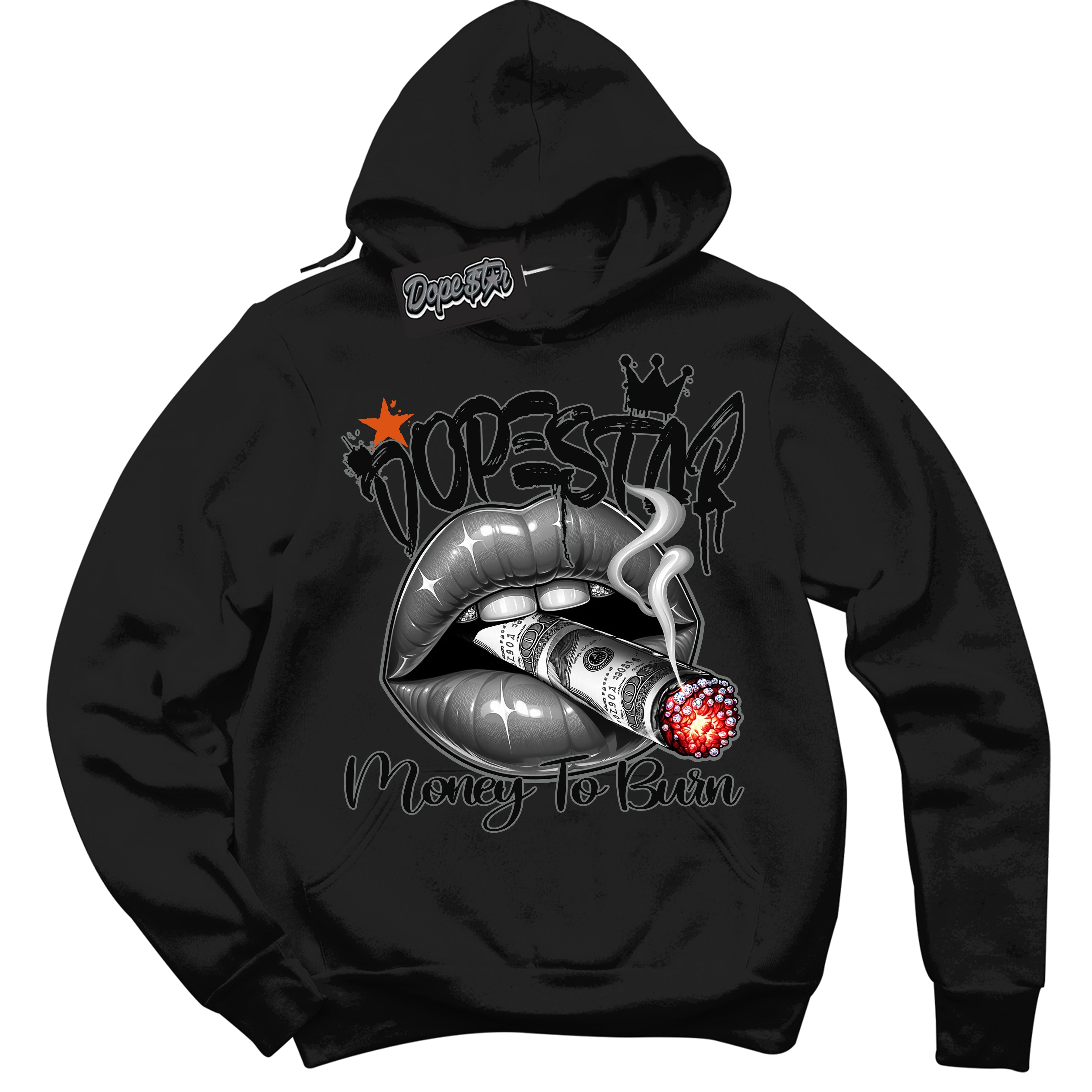 Cool Black Hoodie with “ Money To Burn ”  design that Perfectly Matches Fear Pack 3s Sneakers.