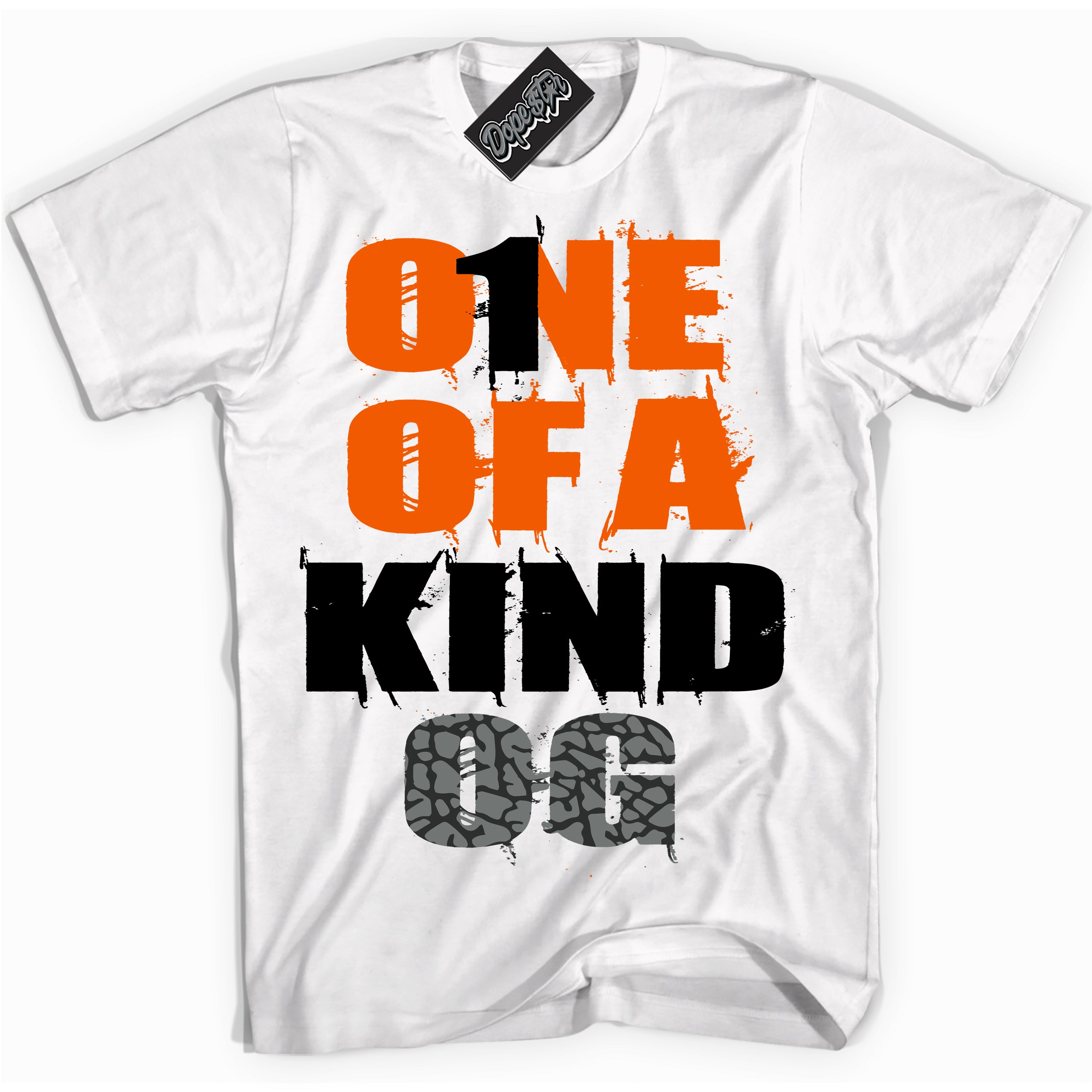 Cool White graphic tee with “ One Of A Kind ” design, that perfectly matches Fear Pack 3s sneakers 