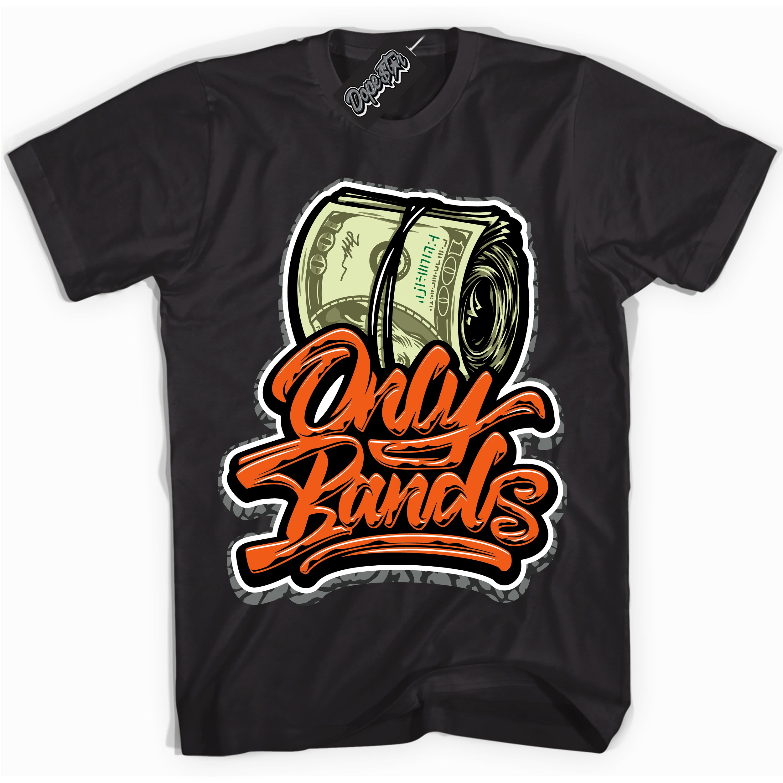 Cool Black graphic tee with “ Only Bands ” design, that perfectly matches Fear Pack 3s sneakers 