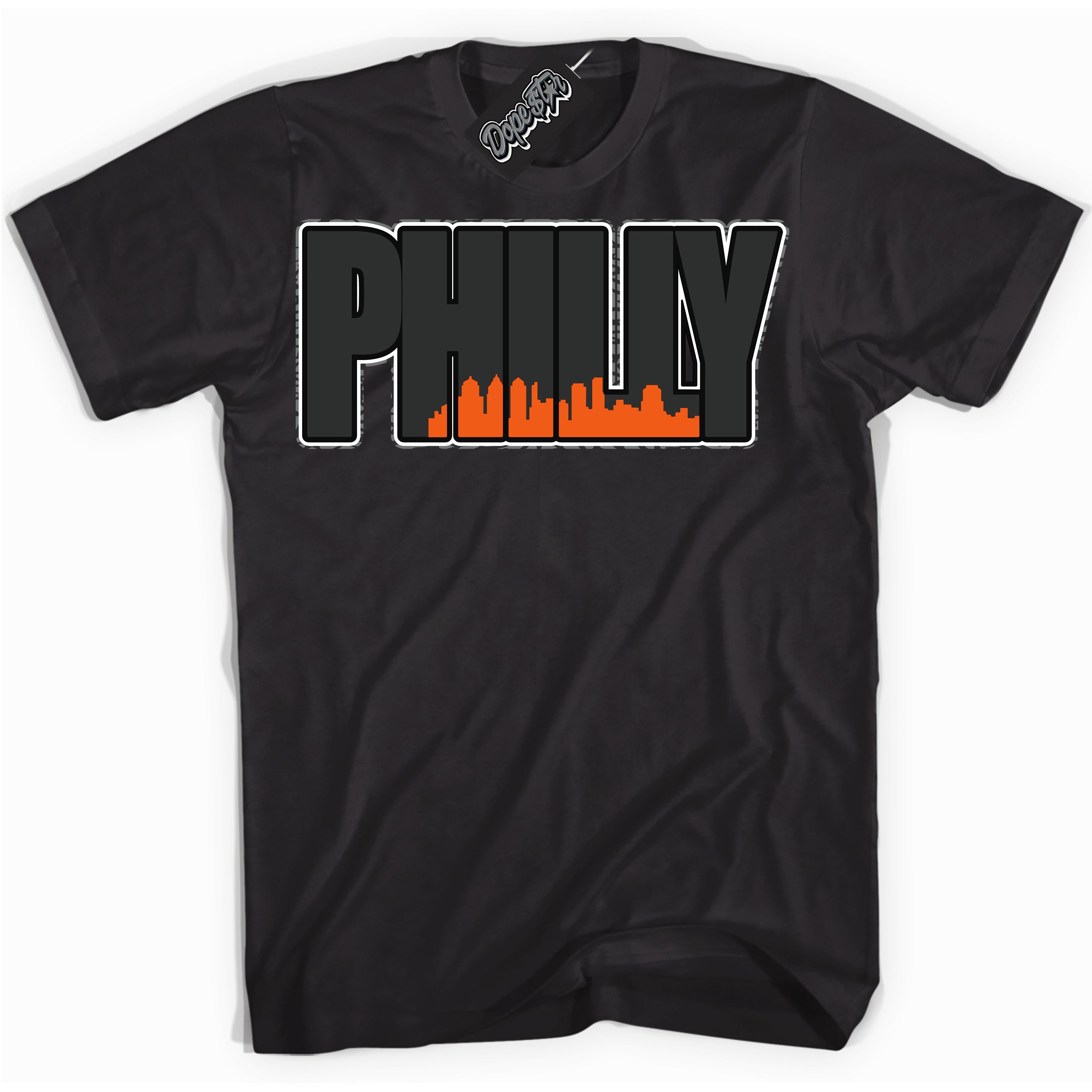 Cool Black graphic tee with “ Philly ” design, that perfectly matches Fear Pack 3s sneakers 